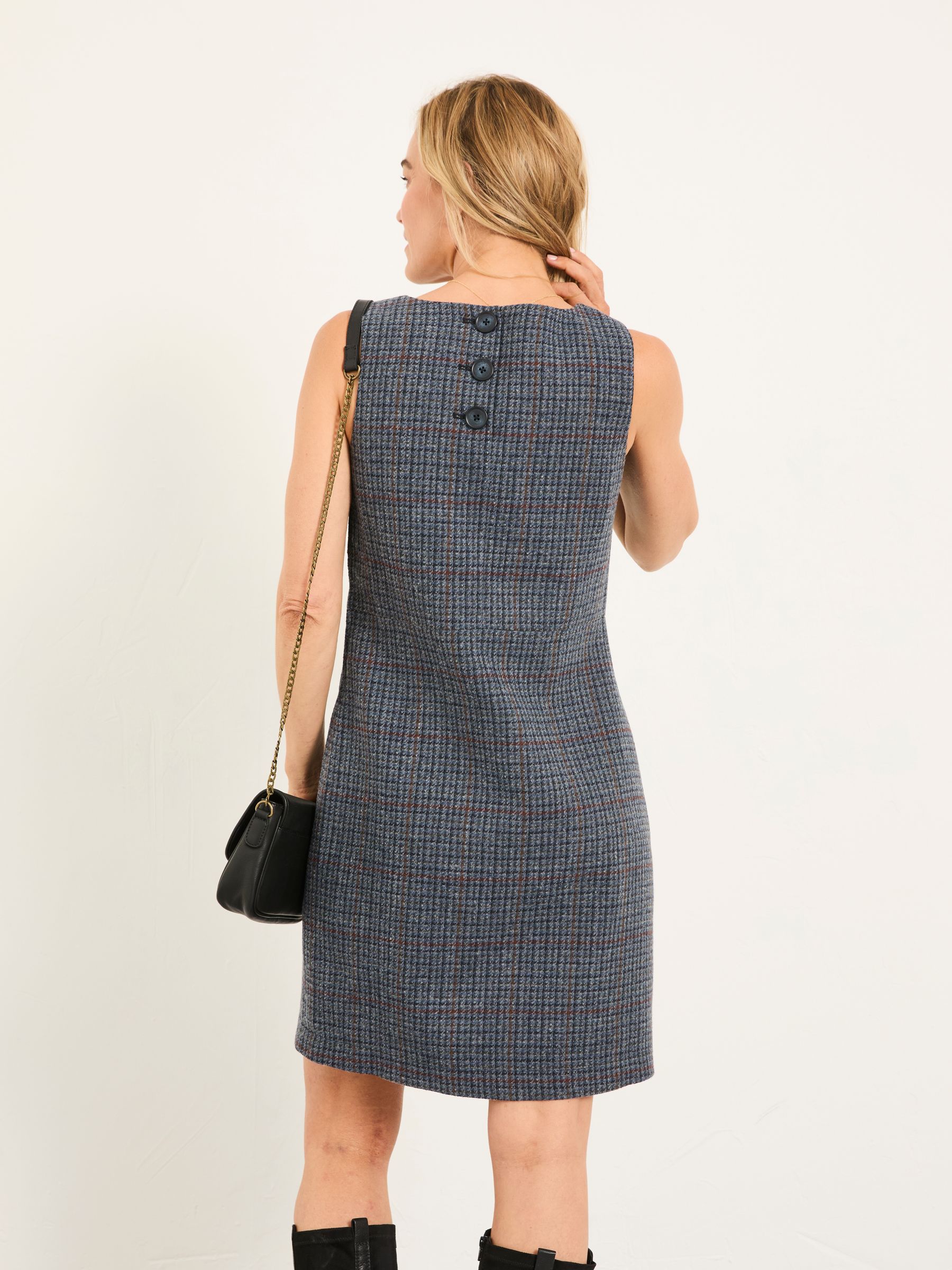 Sarah Charcoal Grey Regular Tweed Pinny Dress - Image 2 of 5