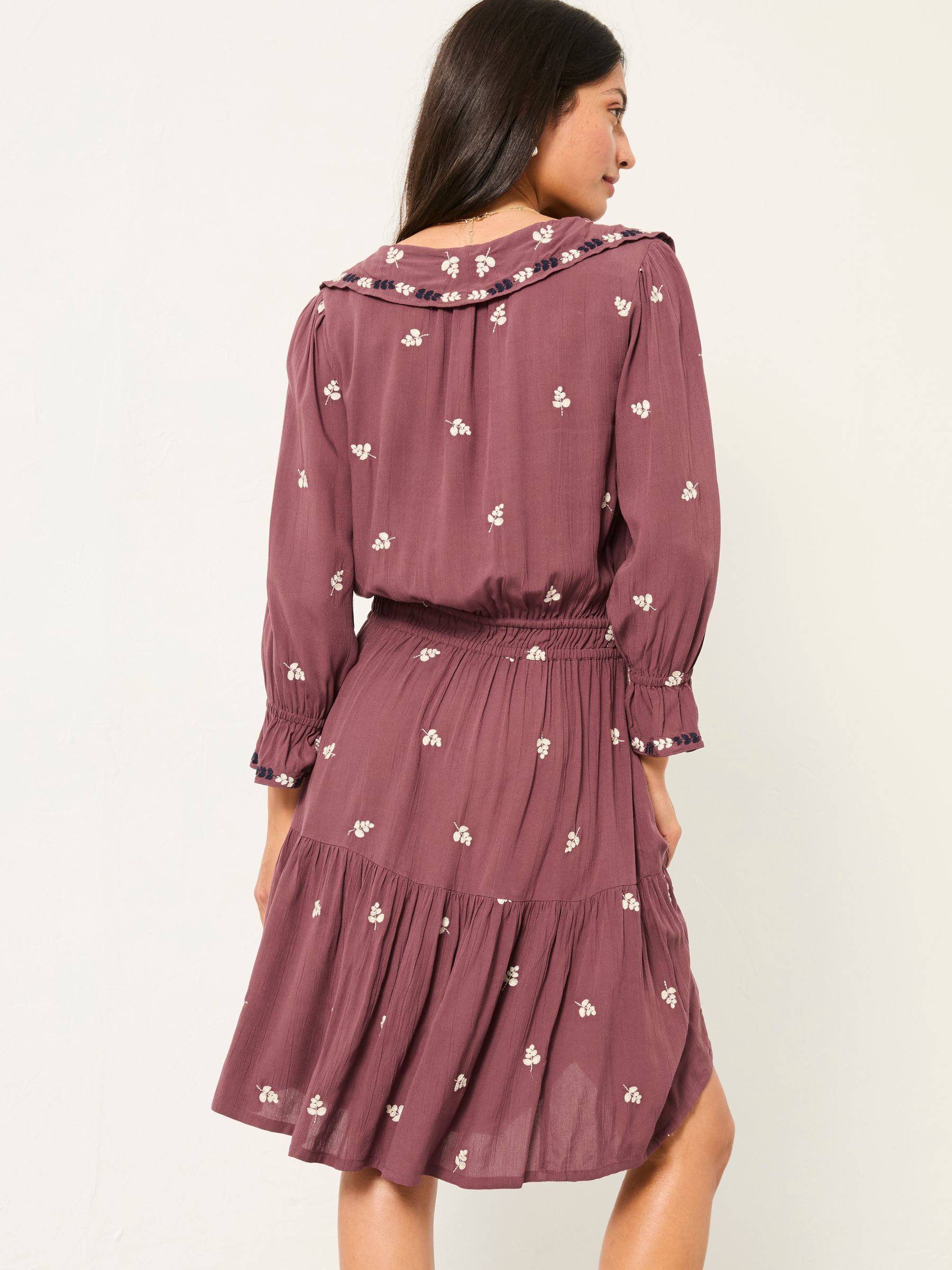 Orla Dusky Purple Regular Embroidered Dress - Image 3 of 7
