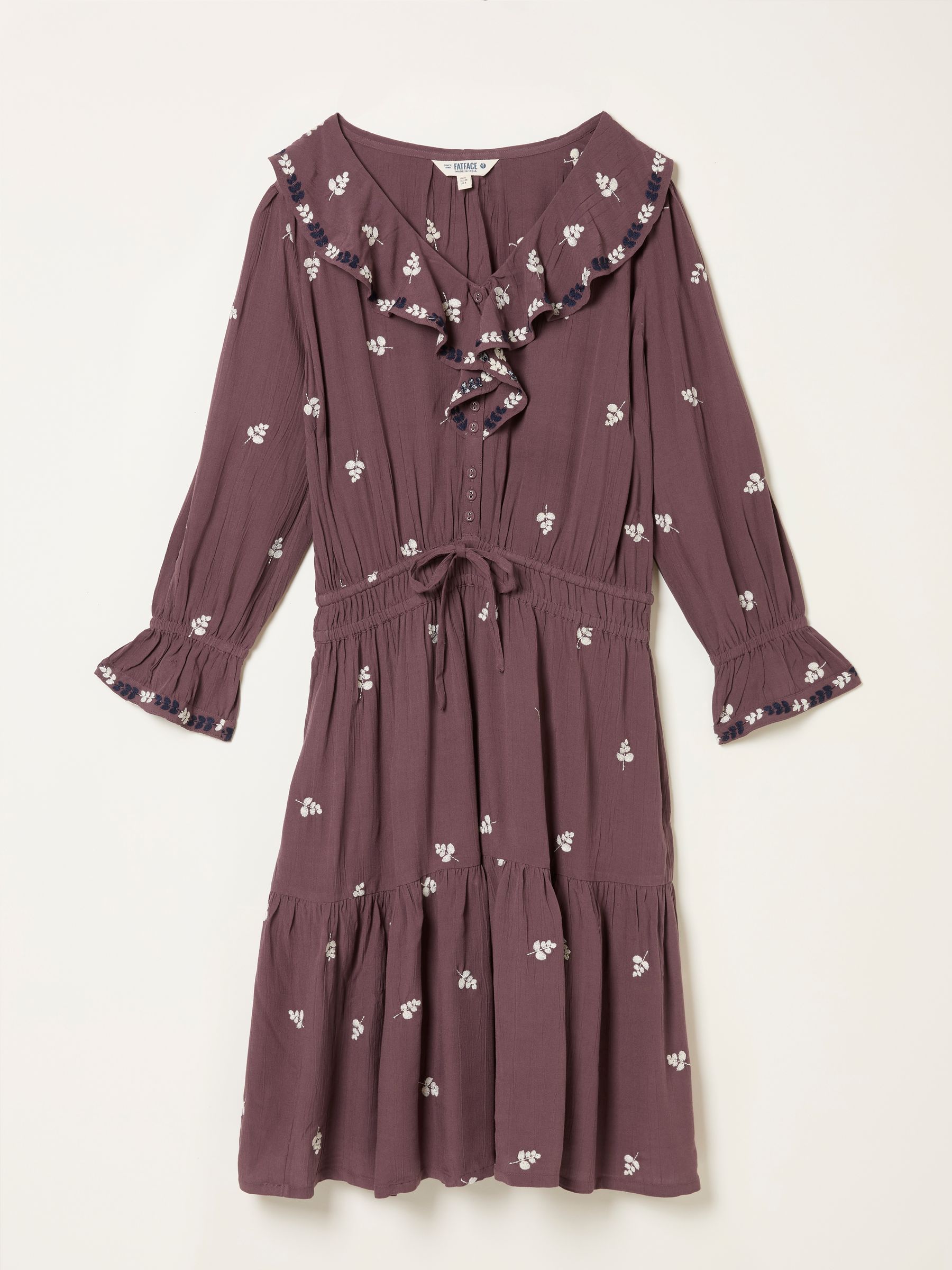 Orla Dusky Purple Regular Embroidered Dress - Image 6 of 7