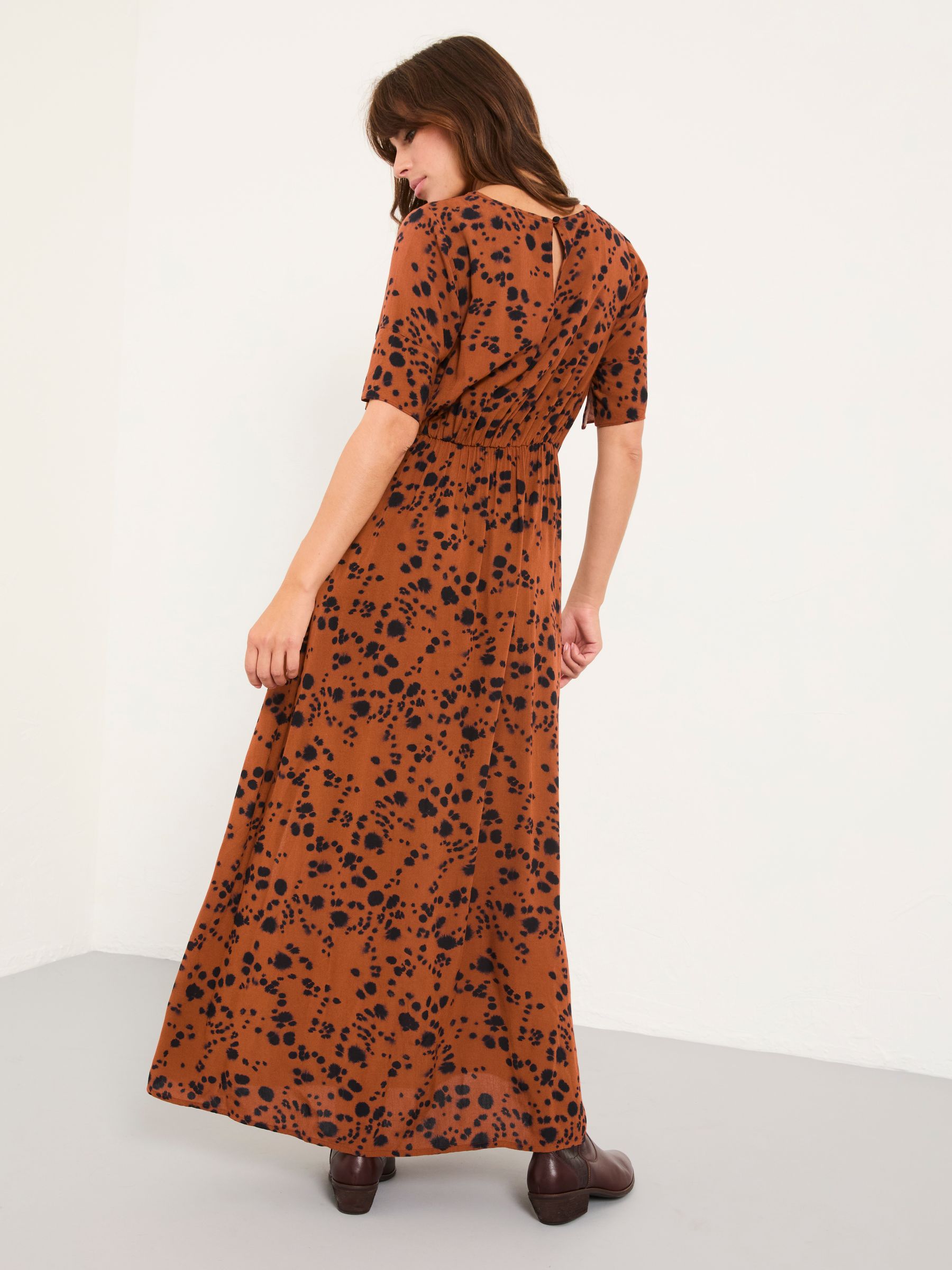 Winona Tan Brown Animal Spot Regular Midi Dress - Image 3 of 7