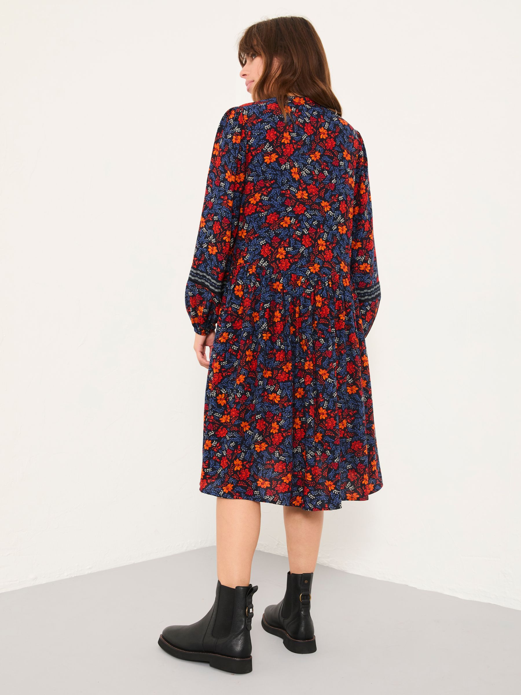 Steph Navy Folk Floral Regular Dress - Image 2 of 5