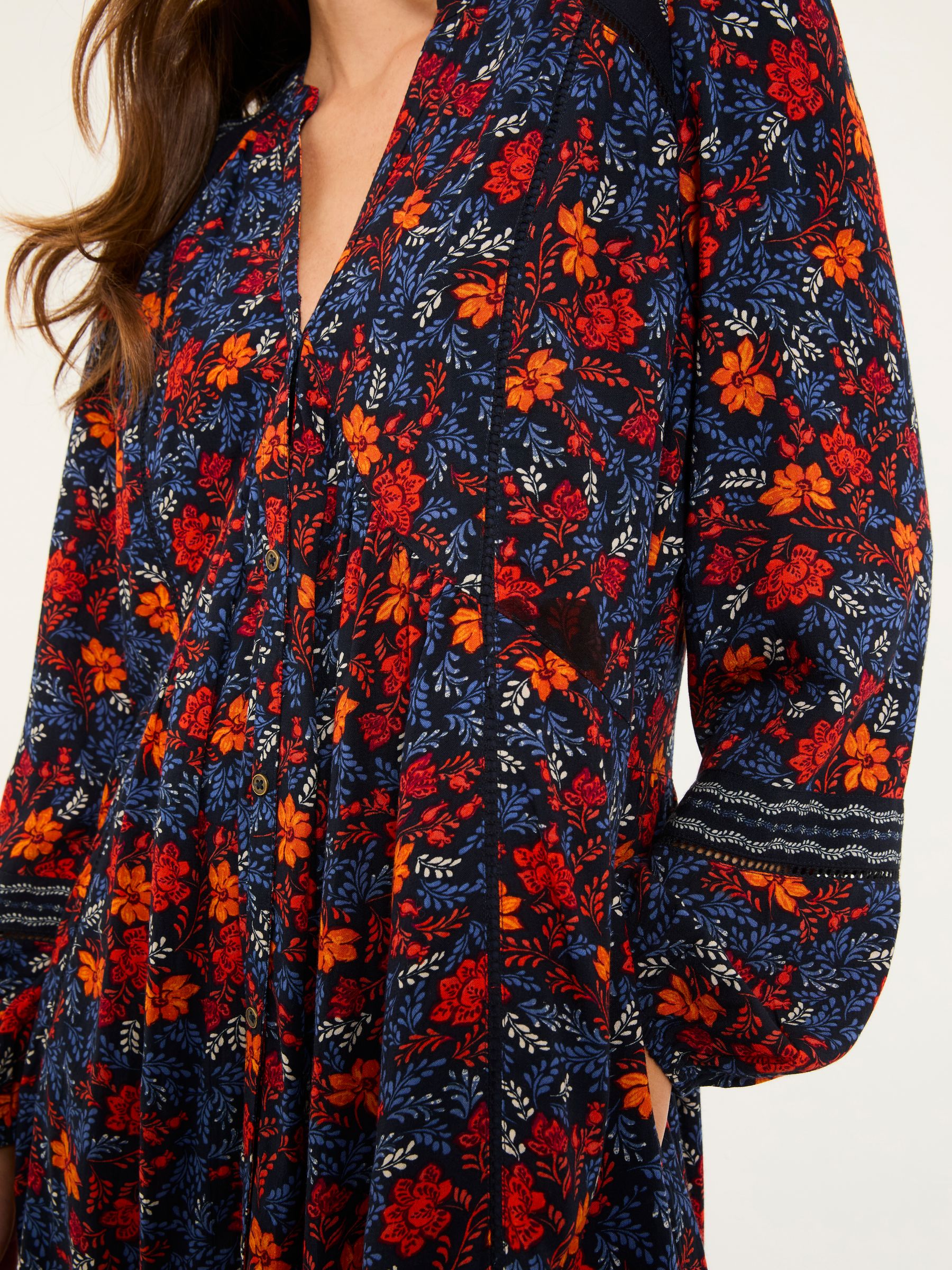 Steph Navy Folk Floral Regular Dress - Image 4 of 5