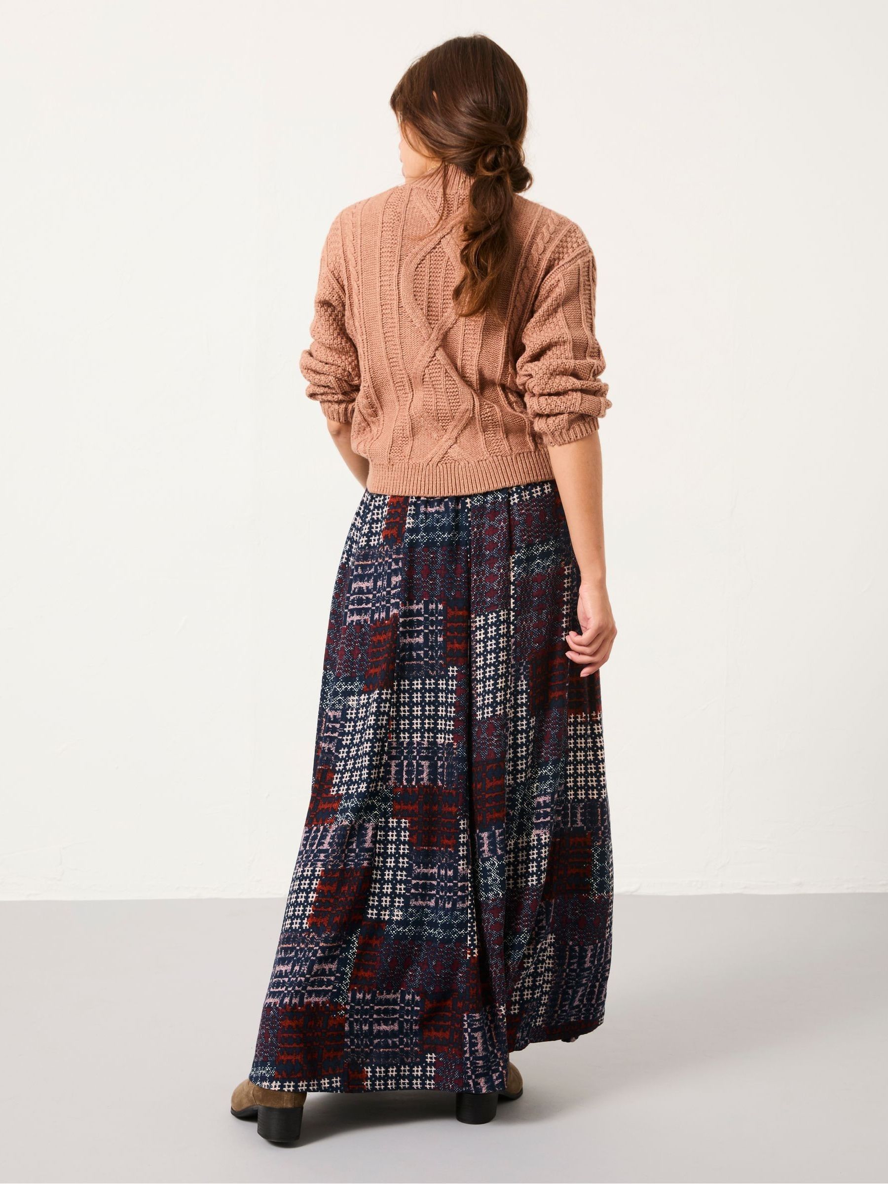 Navy Blanket Maxi Skirt - Image 2 of 6
