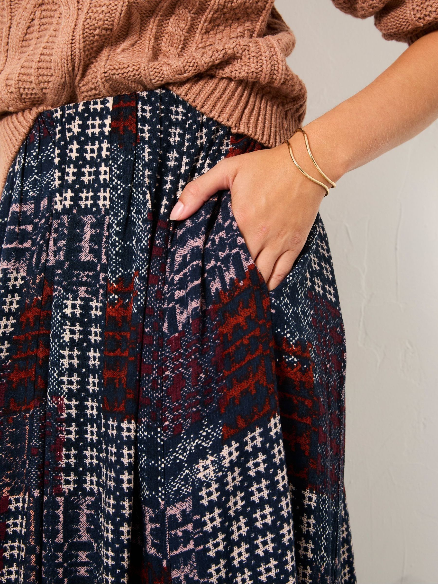 Navy Blanket Maxi Skirt - Image 4 of 6