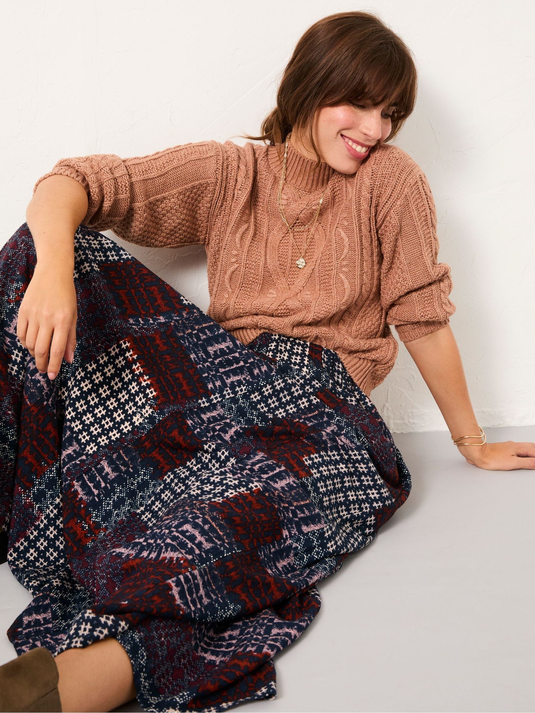 Navy Blanket Maxi Skirt - Image 5 of 6