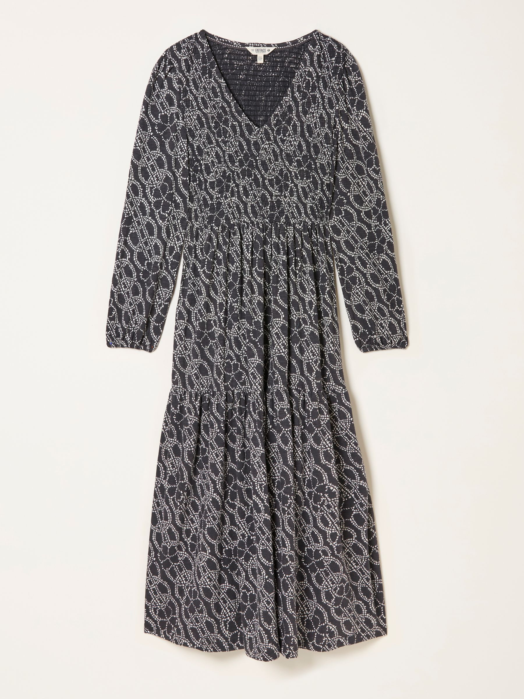 Danielle Graphite Grey Texture Floral Regular Midi Jersey Dress - Image 6 of 6
