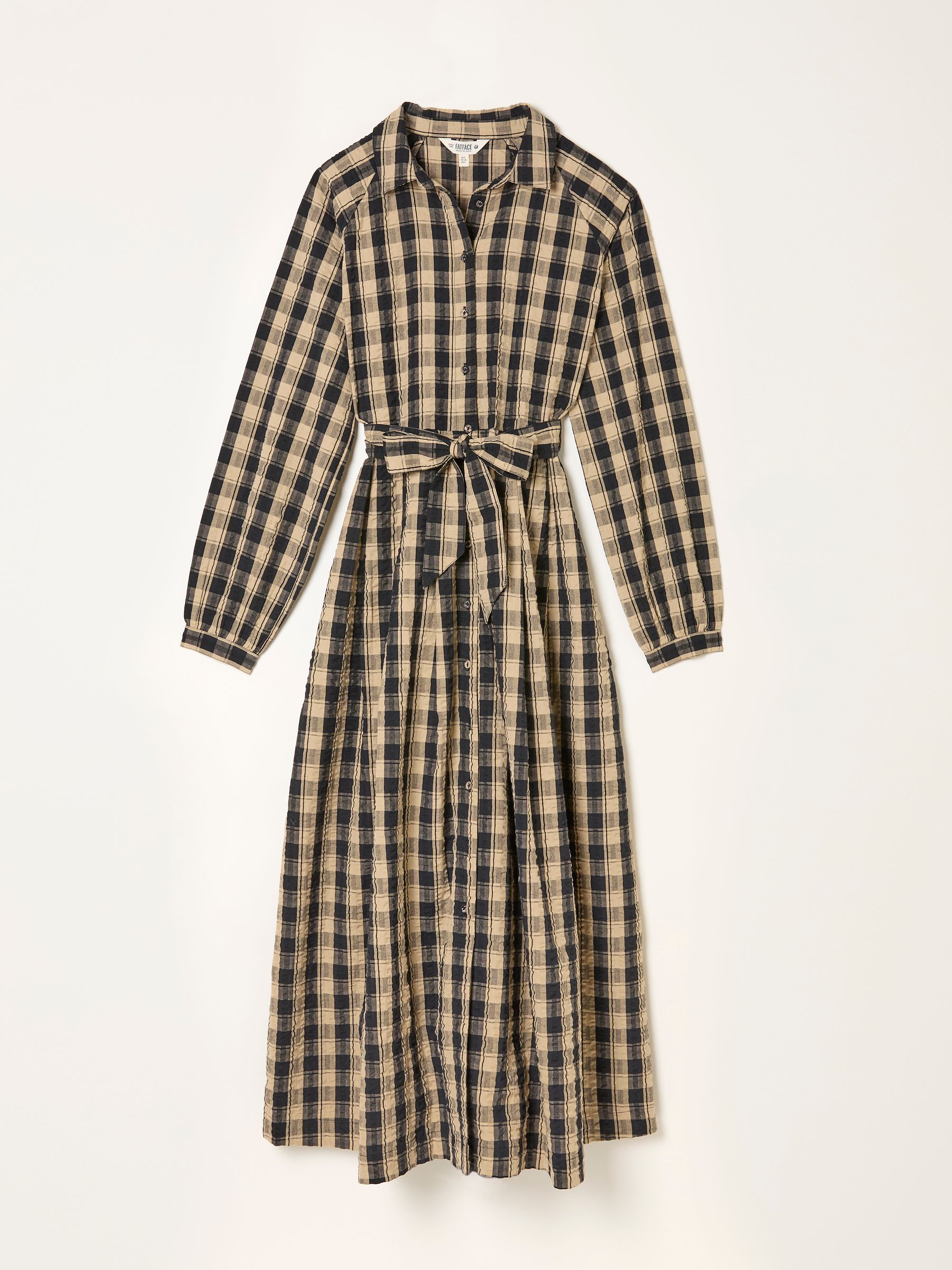 Ally Black Regular Check Shirt Dress | FatFace USA