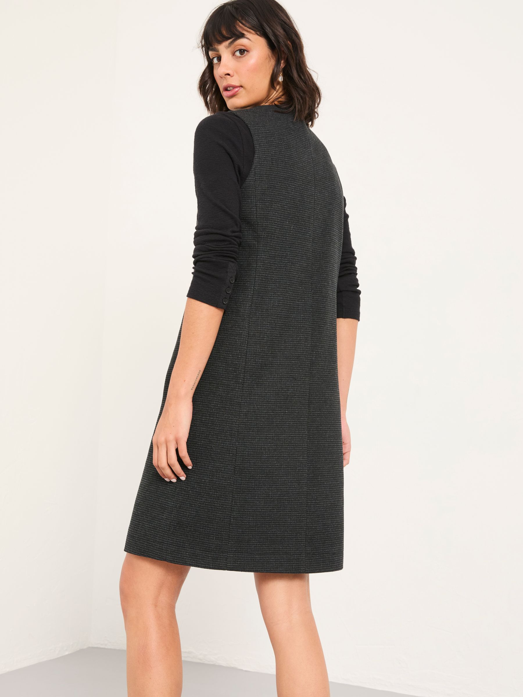Binny Charcoal Grey Regular Tweed Pinny Dress - Image 2 of 5