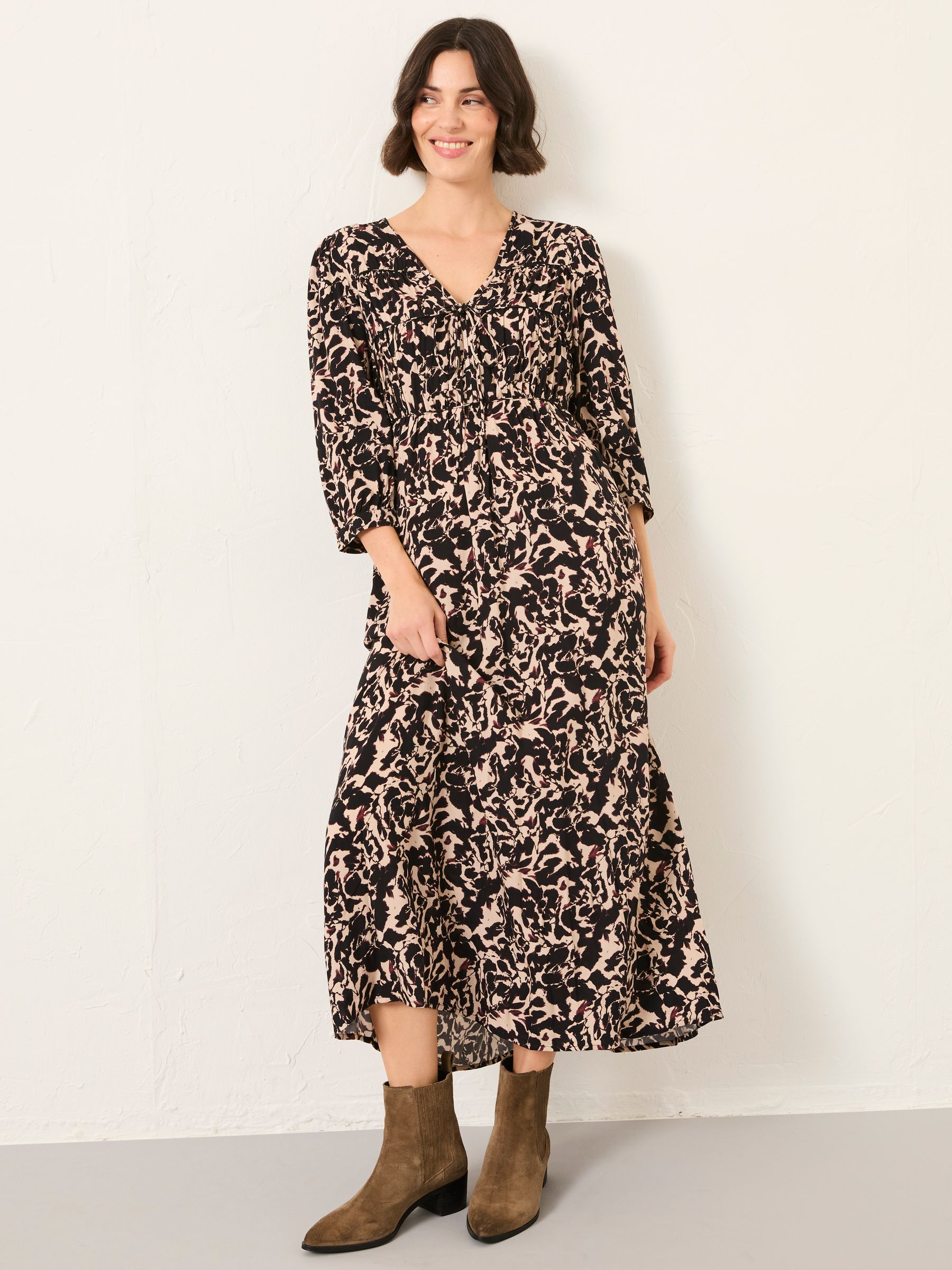 Pippin Black Animal Swirl Regular Midi Dress - Image 2 of 7