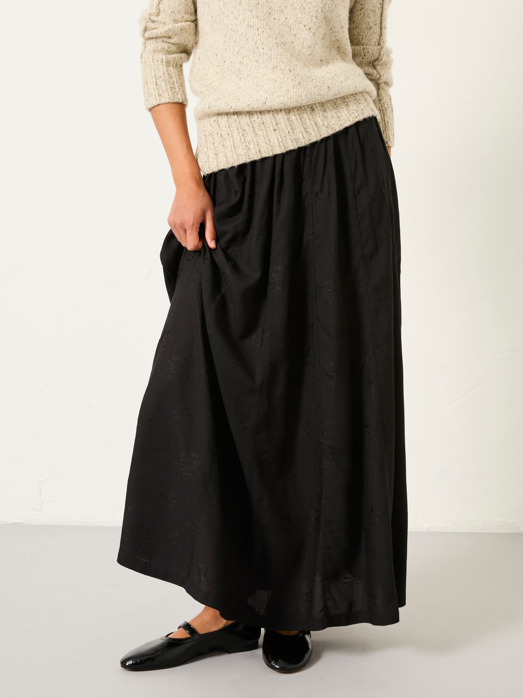 Embroidered Midi Skirt