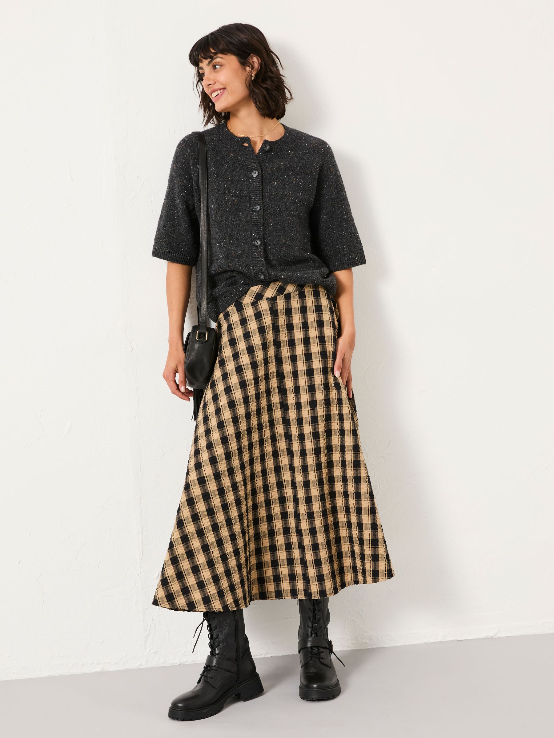 Check Midi Skirt