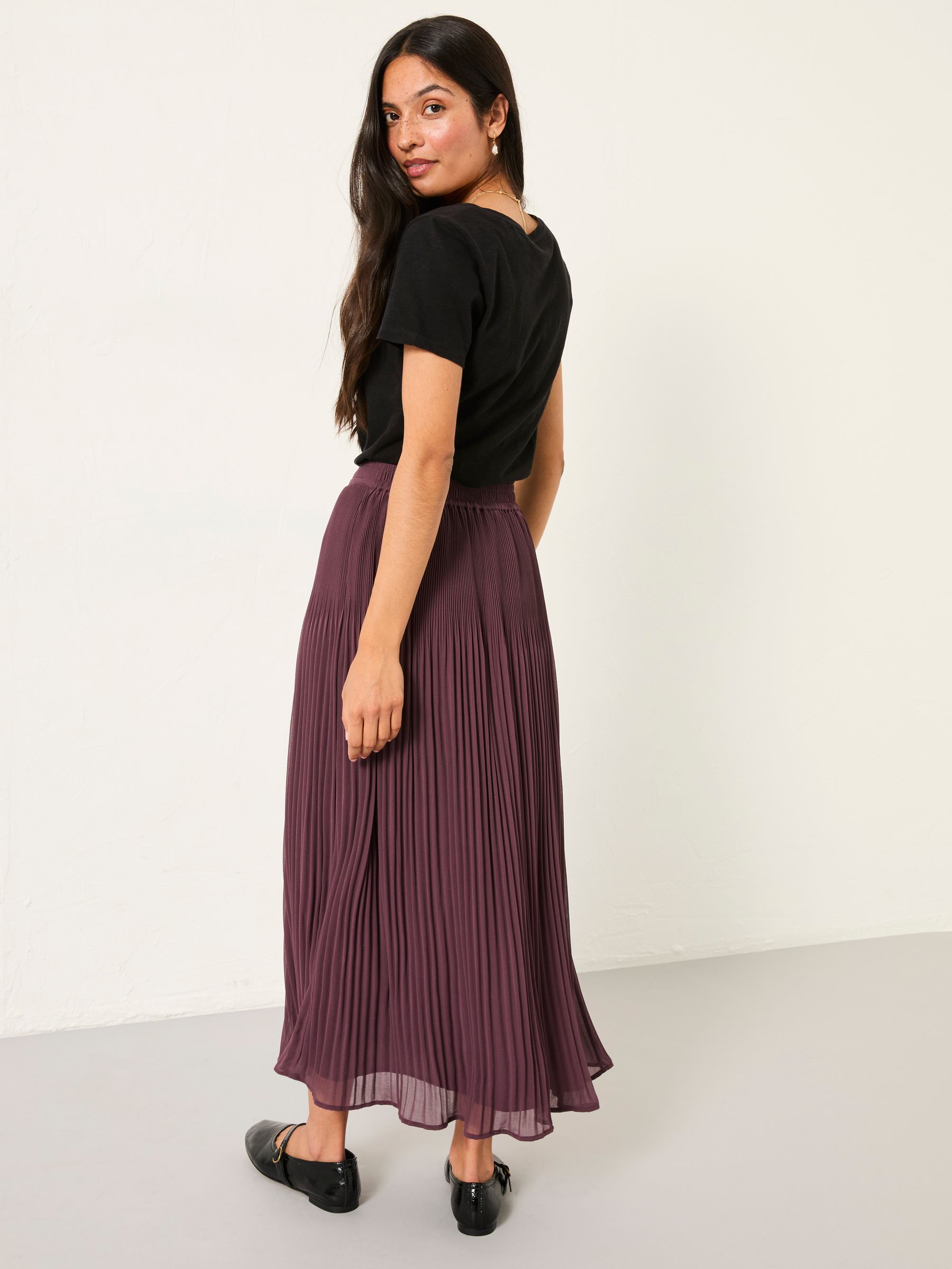 Paignton Dusky Purple Midi Skirt - Image 2 of 6