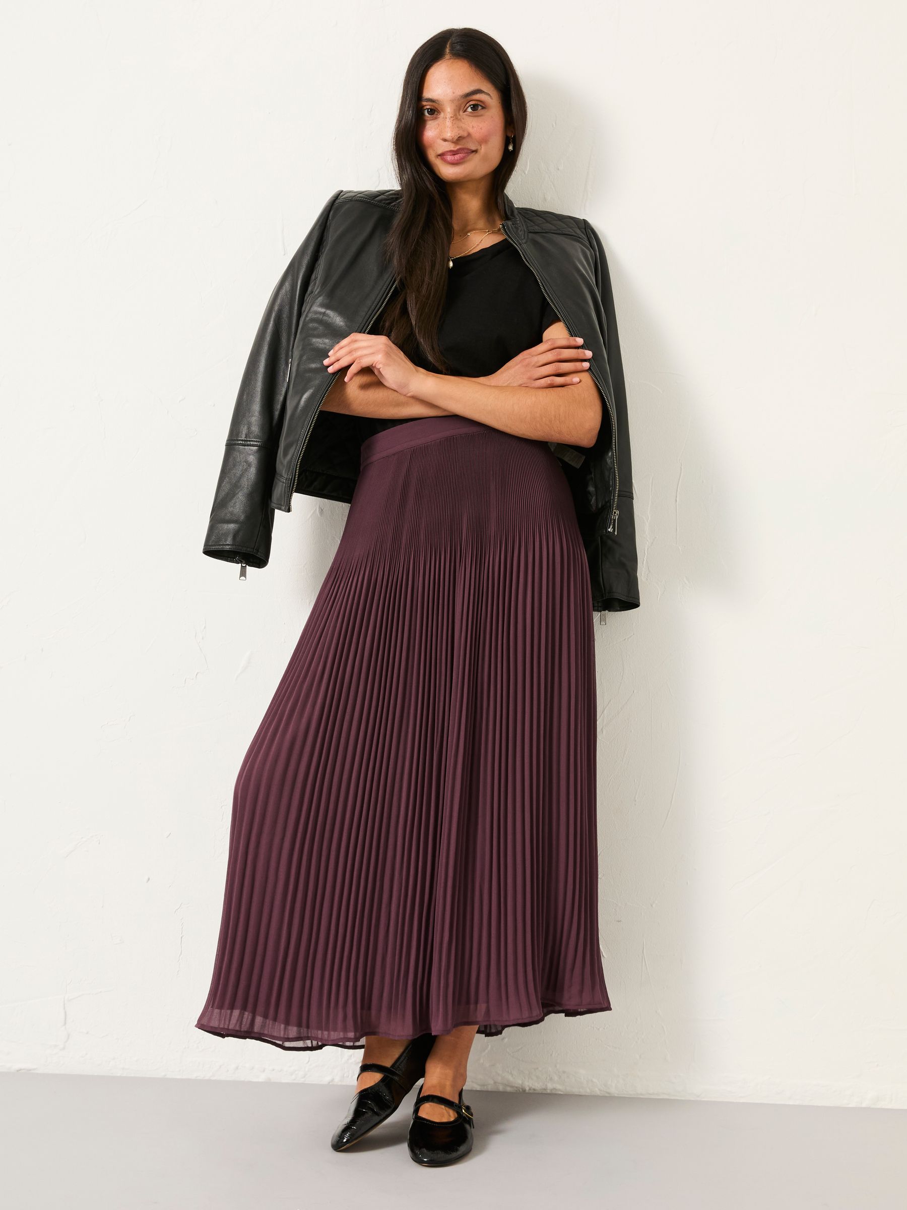 Paignton Dusky Purple Midi Skirt - Image 3 of 6
