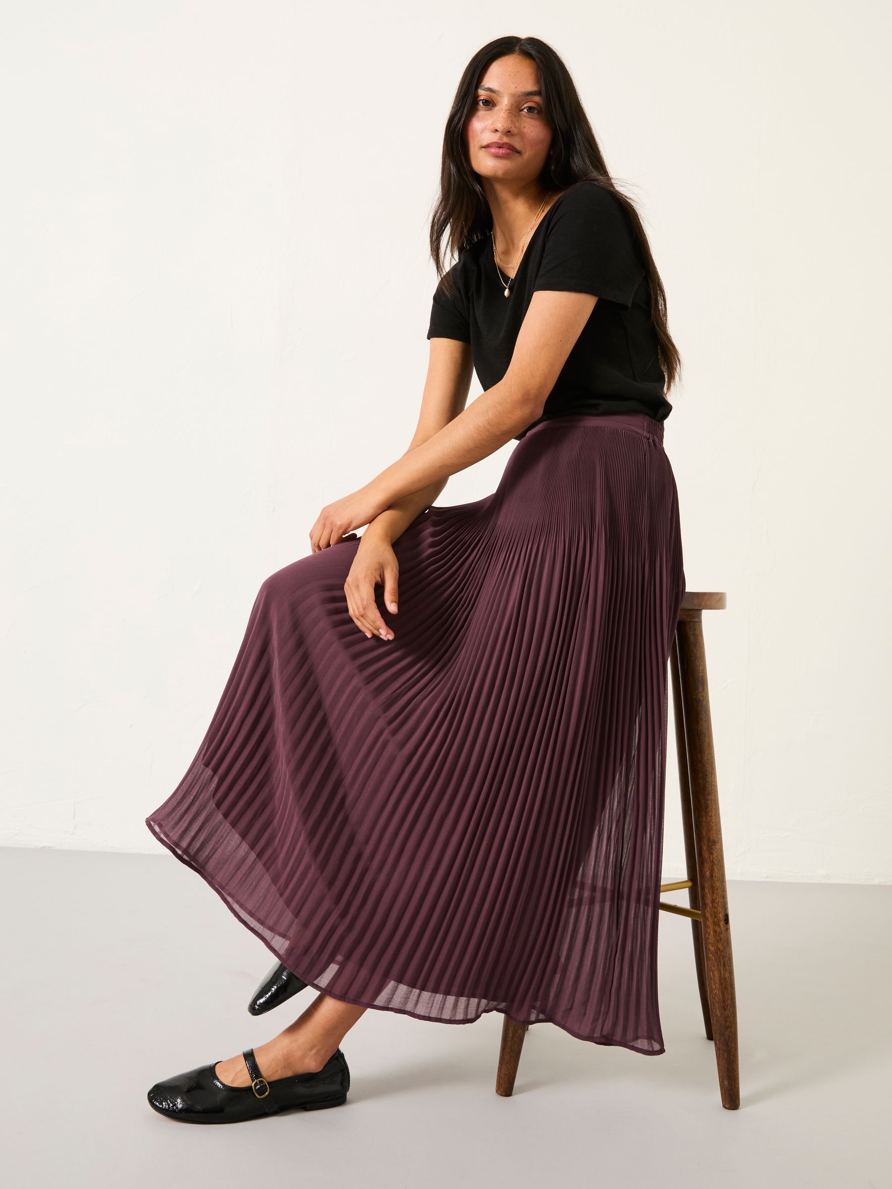 Paignton Dusky Purple Midi Skirt - Image 5 of 6