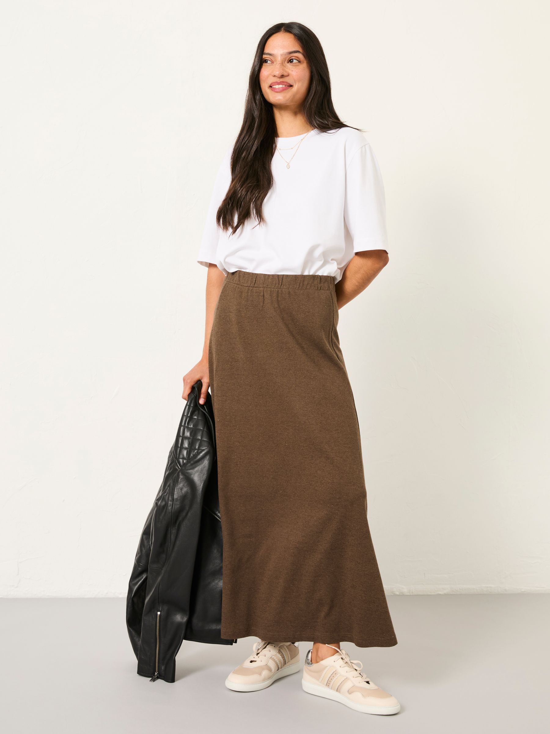 Kitty Chocolate Brown Jersey Maxi Skirt - Image 3 of 6