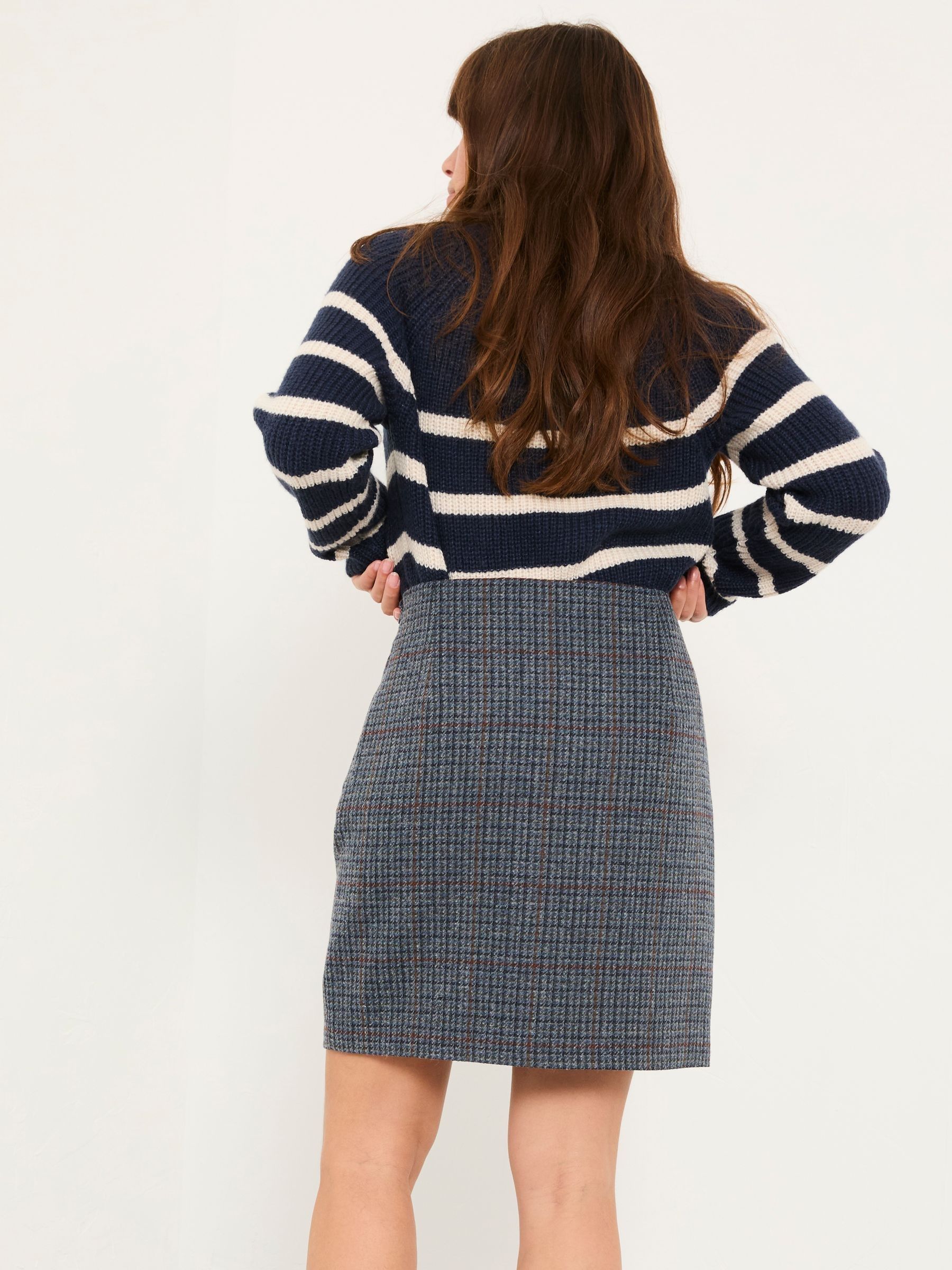 Jackie Charcoal Grey Tweed Wool Skirt - Image 2 of 7