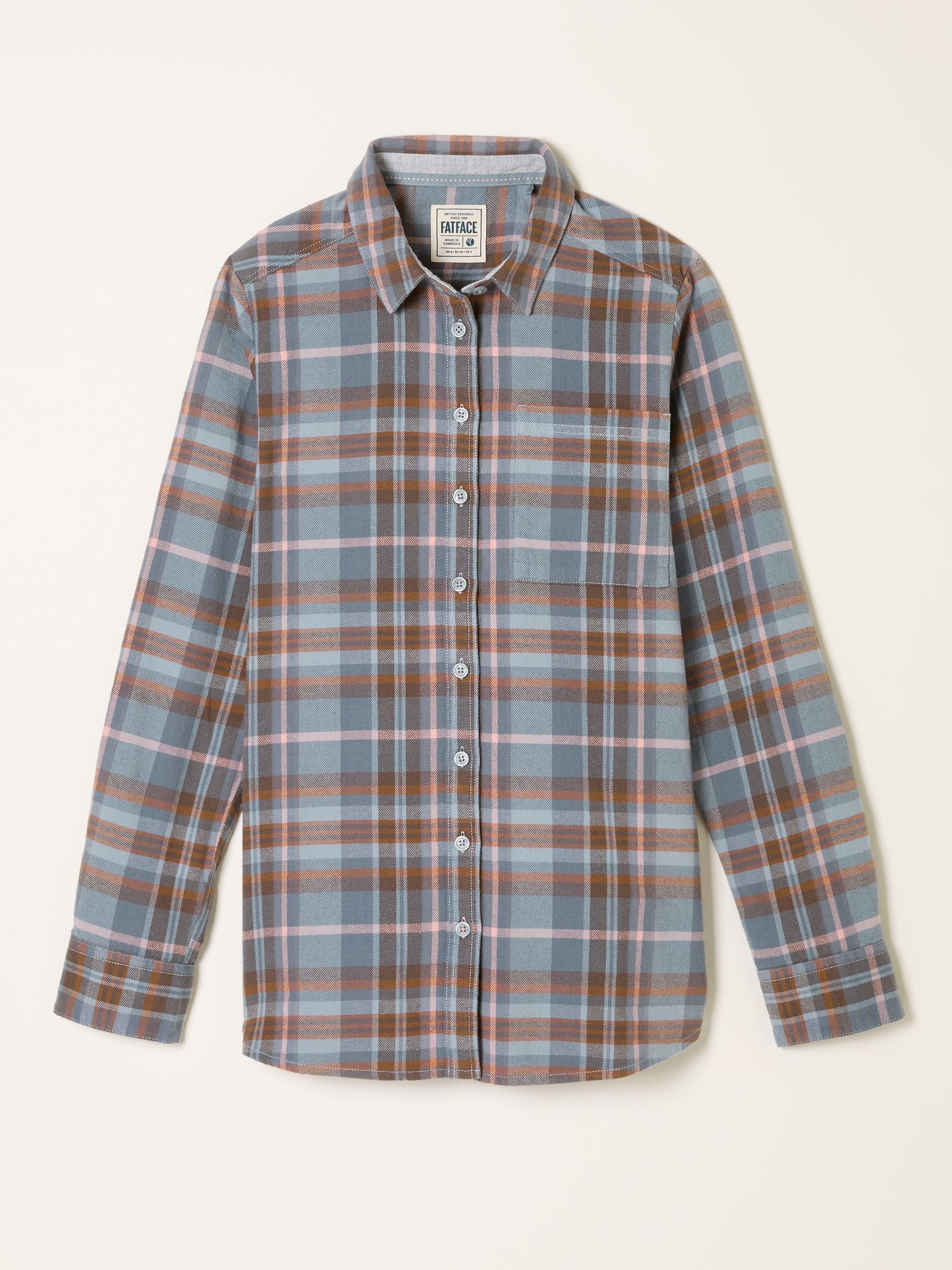 Olivia Teal Blue Check Shirt - Image 5 of 5