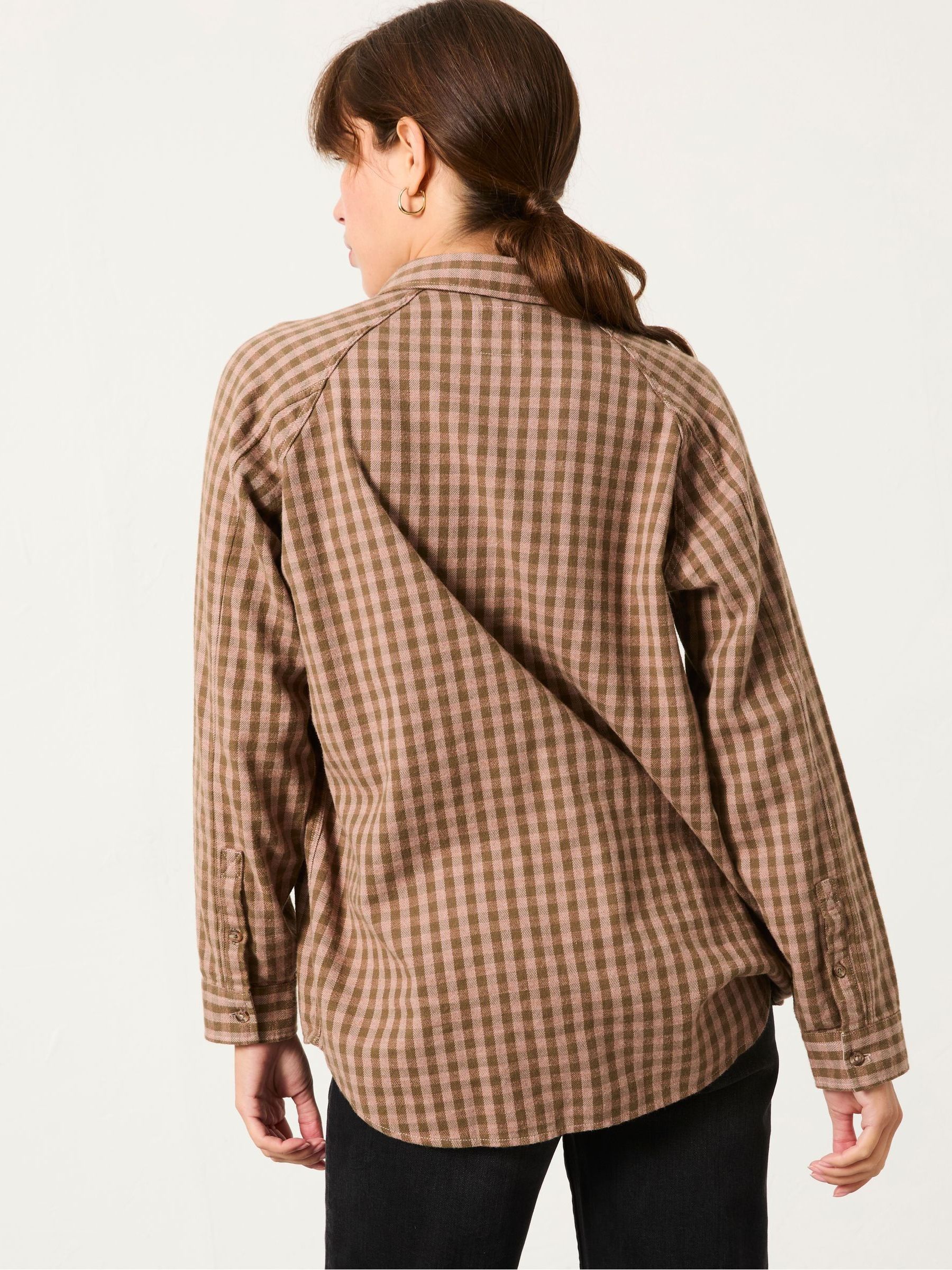 Bessie Dark Natural Gingham Shirt | FatFace USA