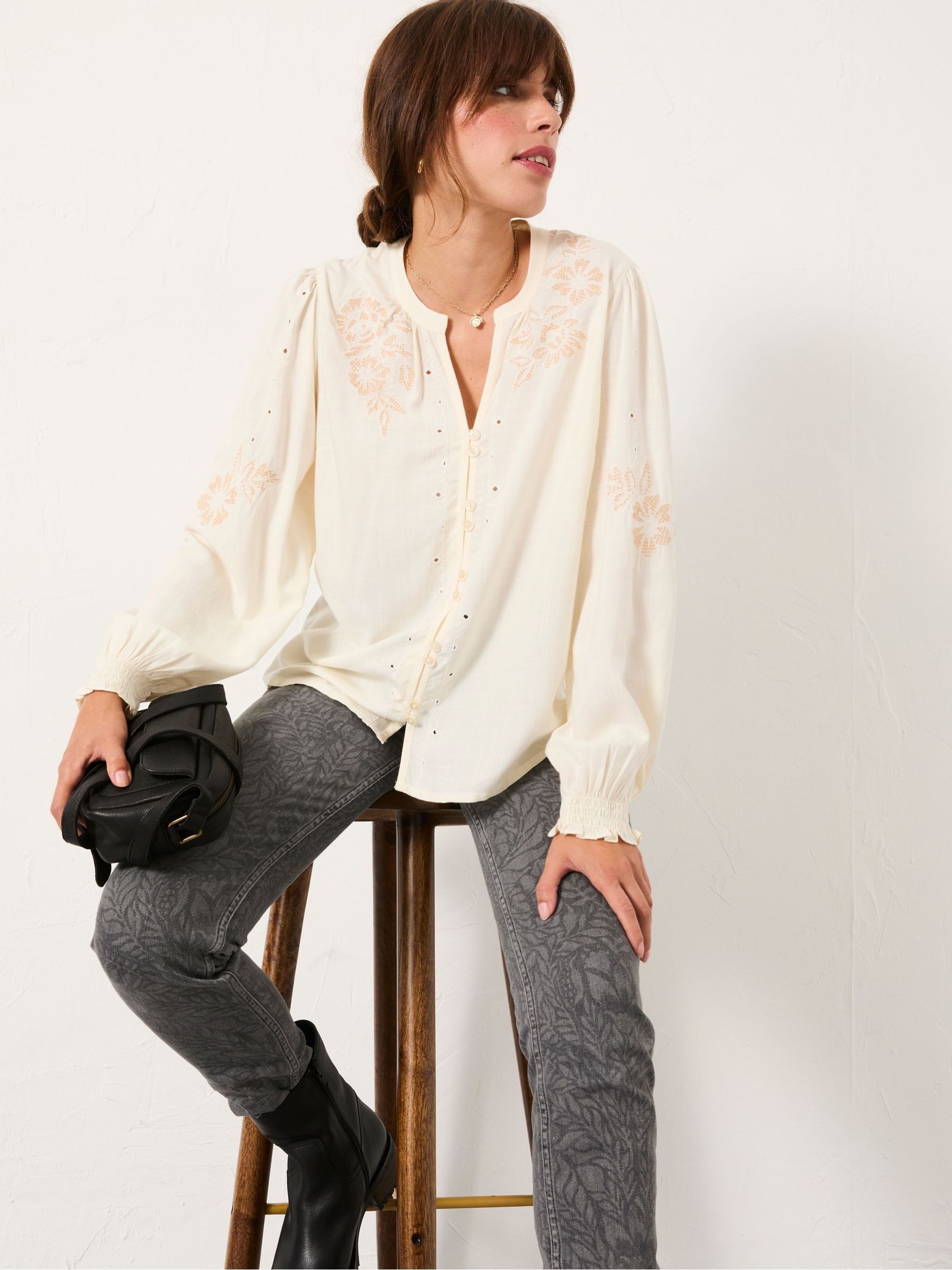 Ashley Ivory Emb Blouse - Image 5 of 6