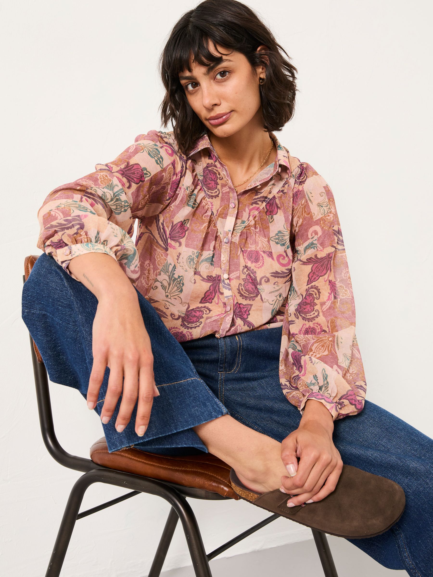 Pamala Rose Pink Patched Chintz Blouse - Image 3 of 6