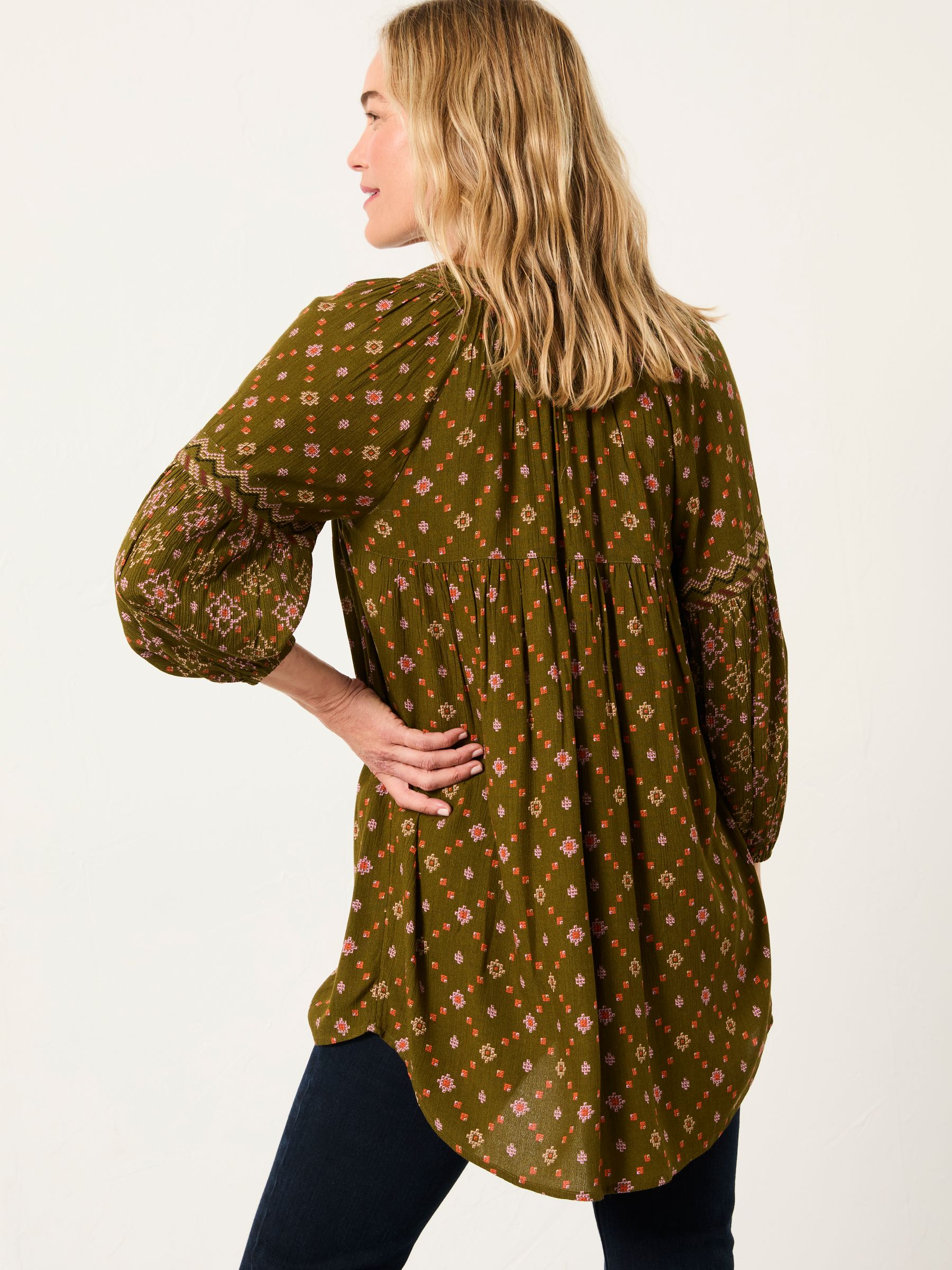 Charlie Olive Green Stitch Tunic - Image 2 of 5