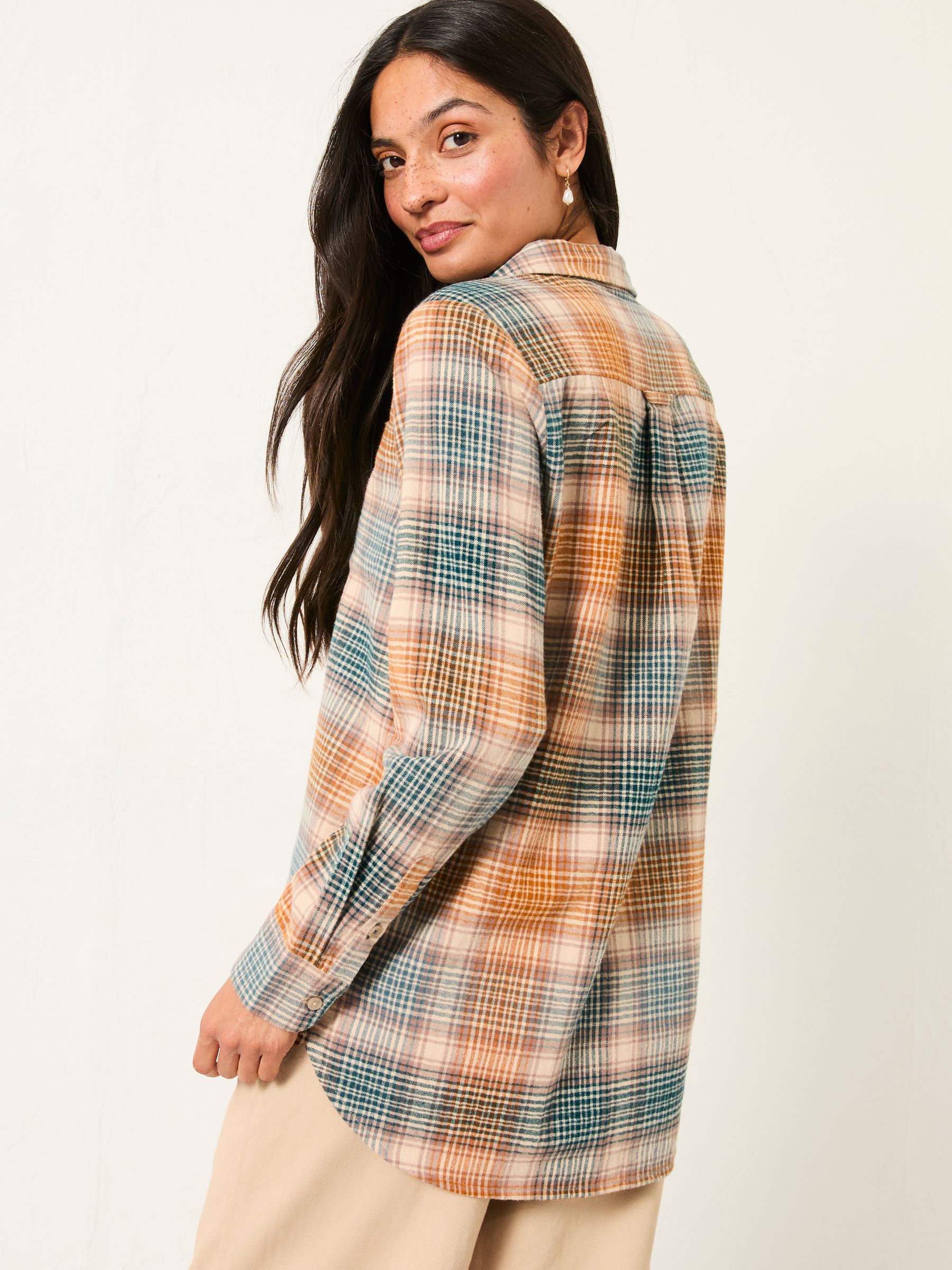 Olivia Tan Brown Check Shirt - Image 2 of 5