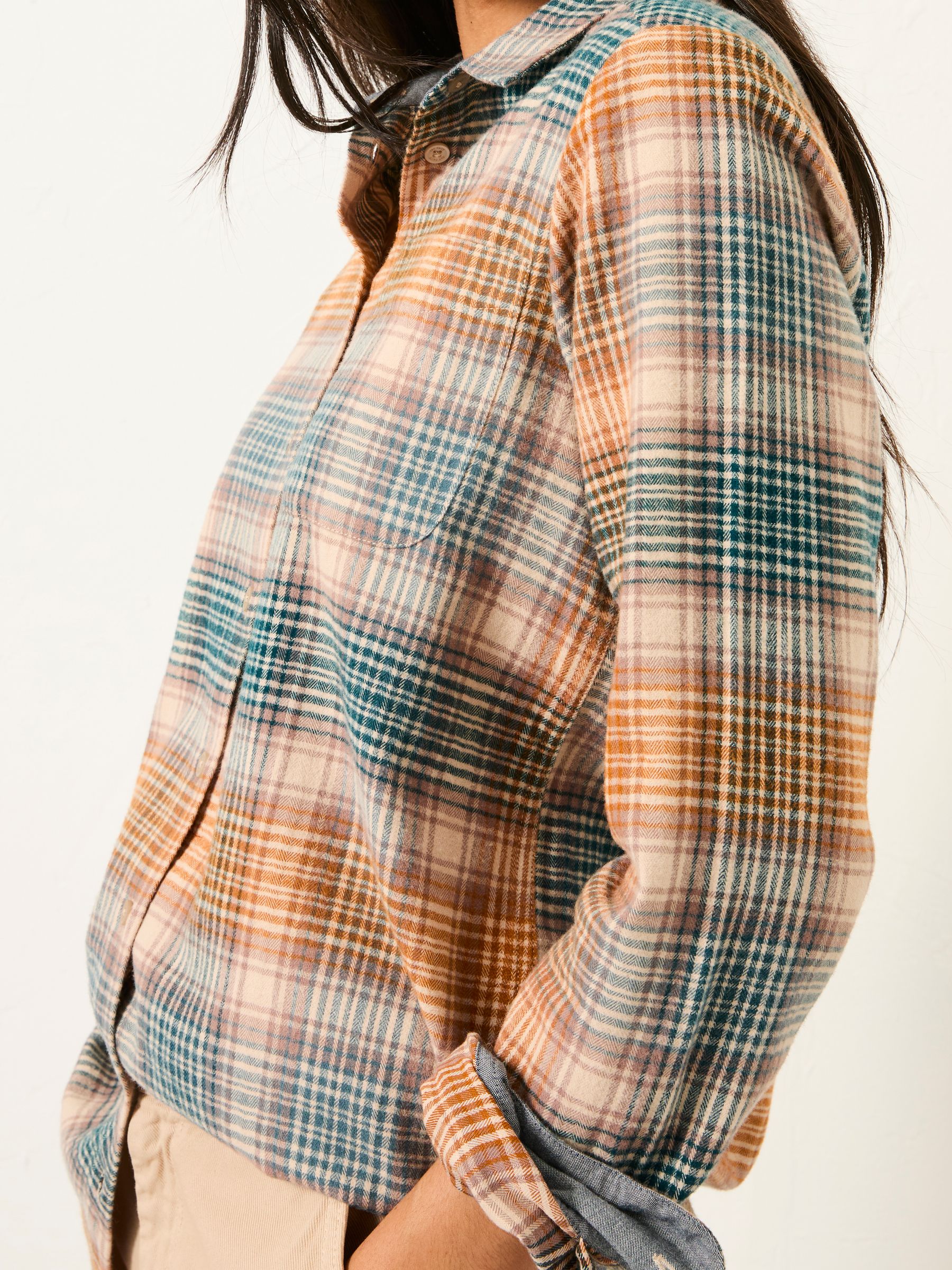 Olivia Tan Brown Check Shirt - Image 4 of 5