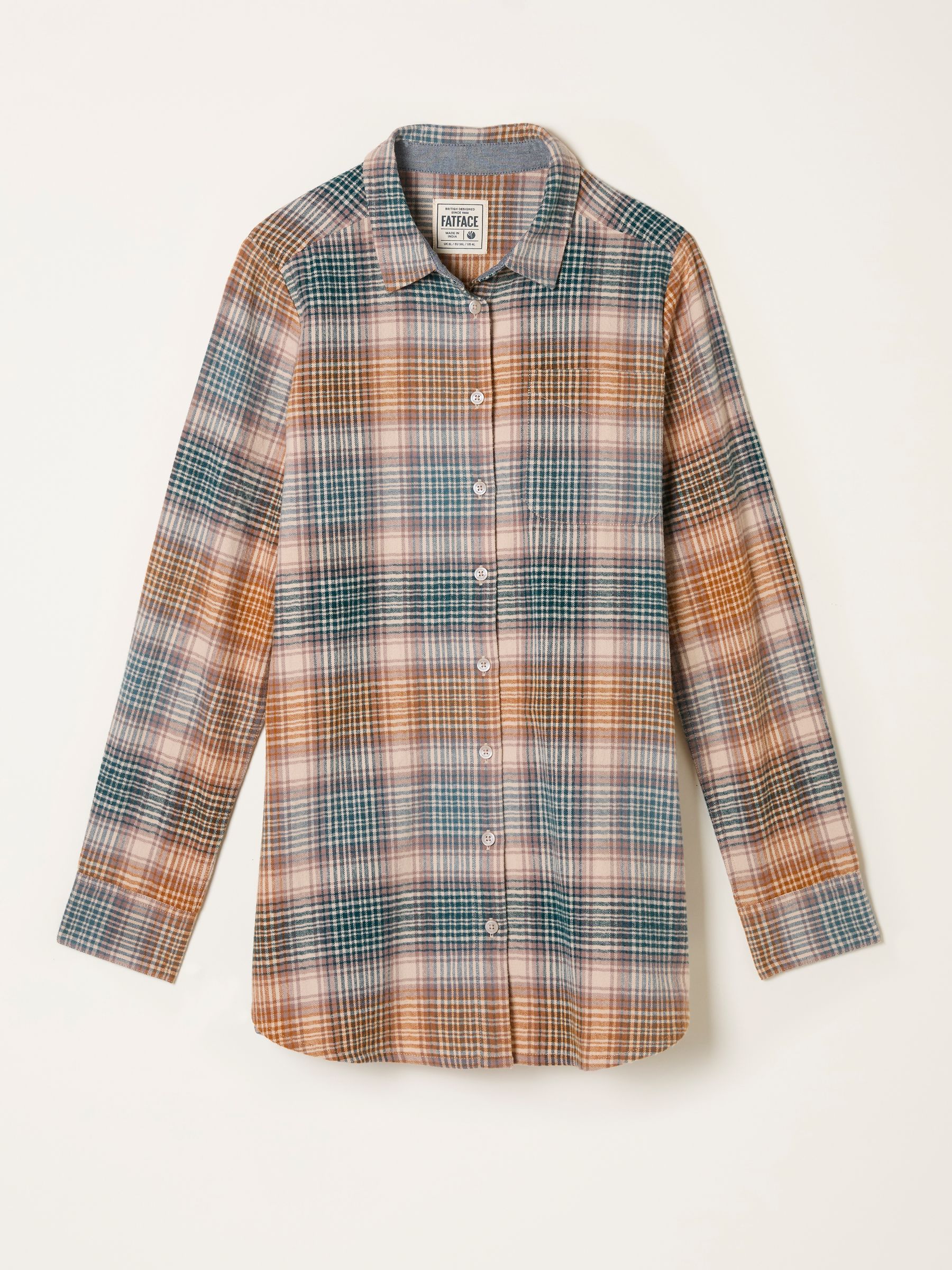 Olivia Tan Brown Check Shirt - Image 5 of 5