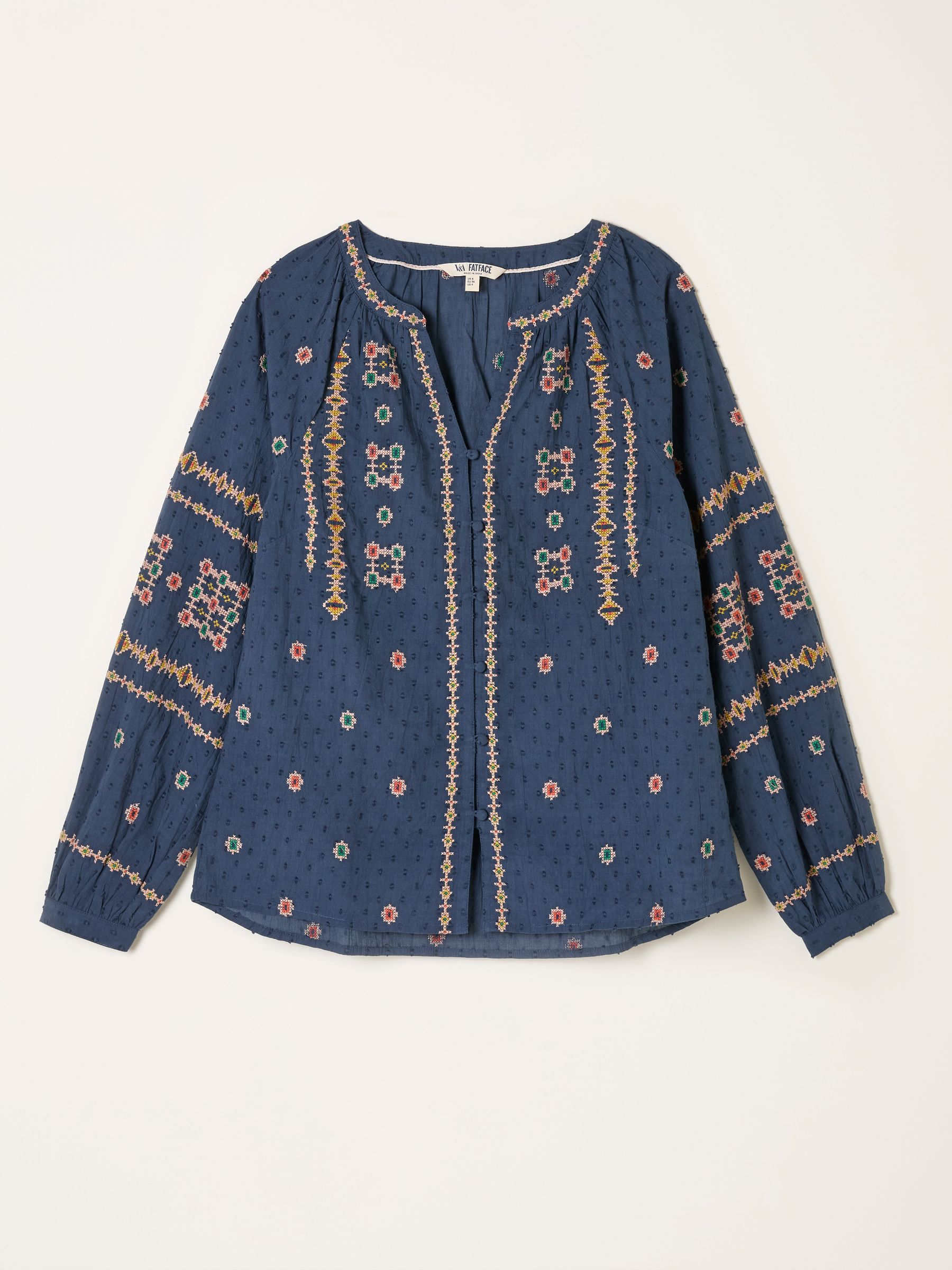 Navy Blanket Embroidered Blouse - Image 5 of 5