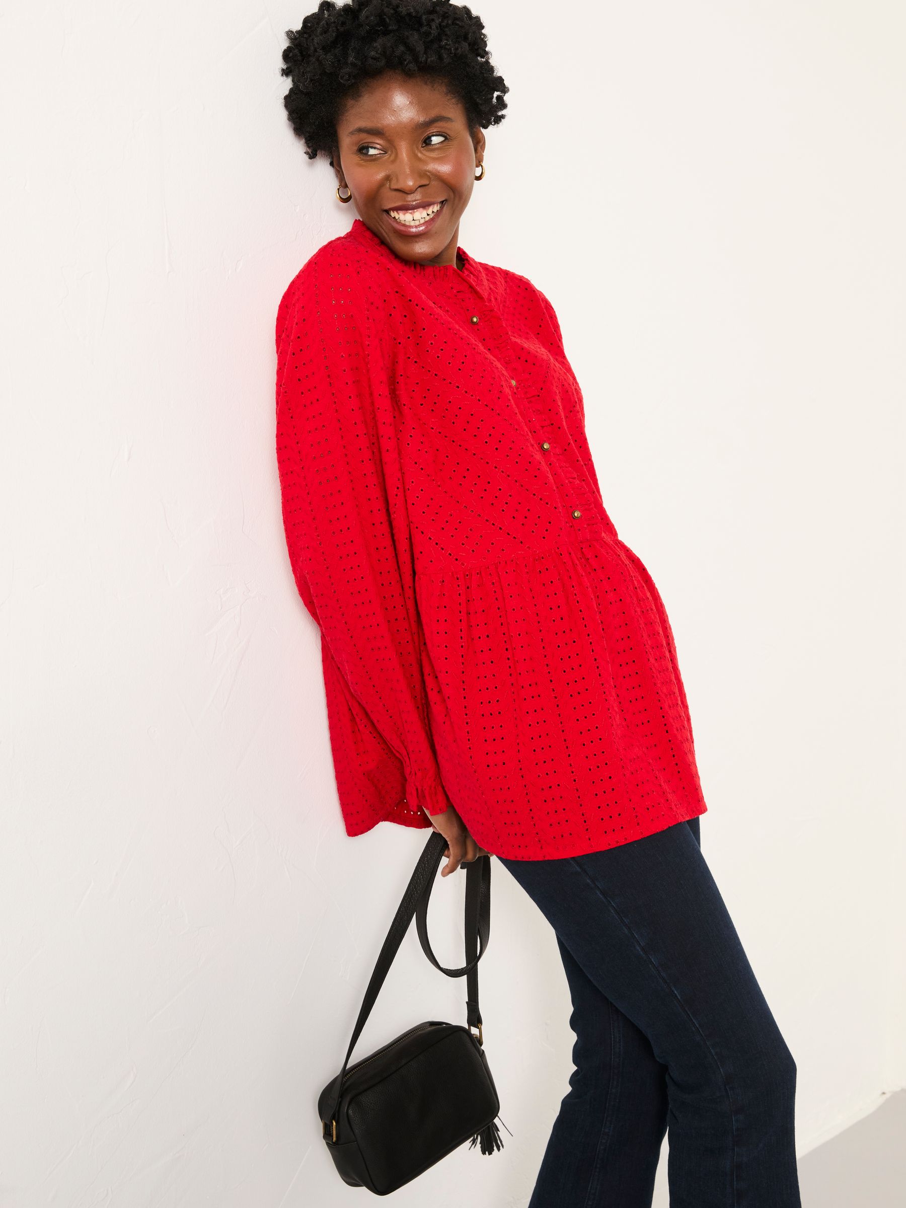 Ina Red Broderie Blouse - Image 1 of 1