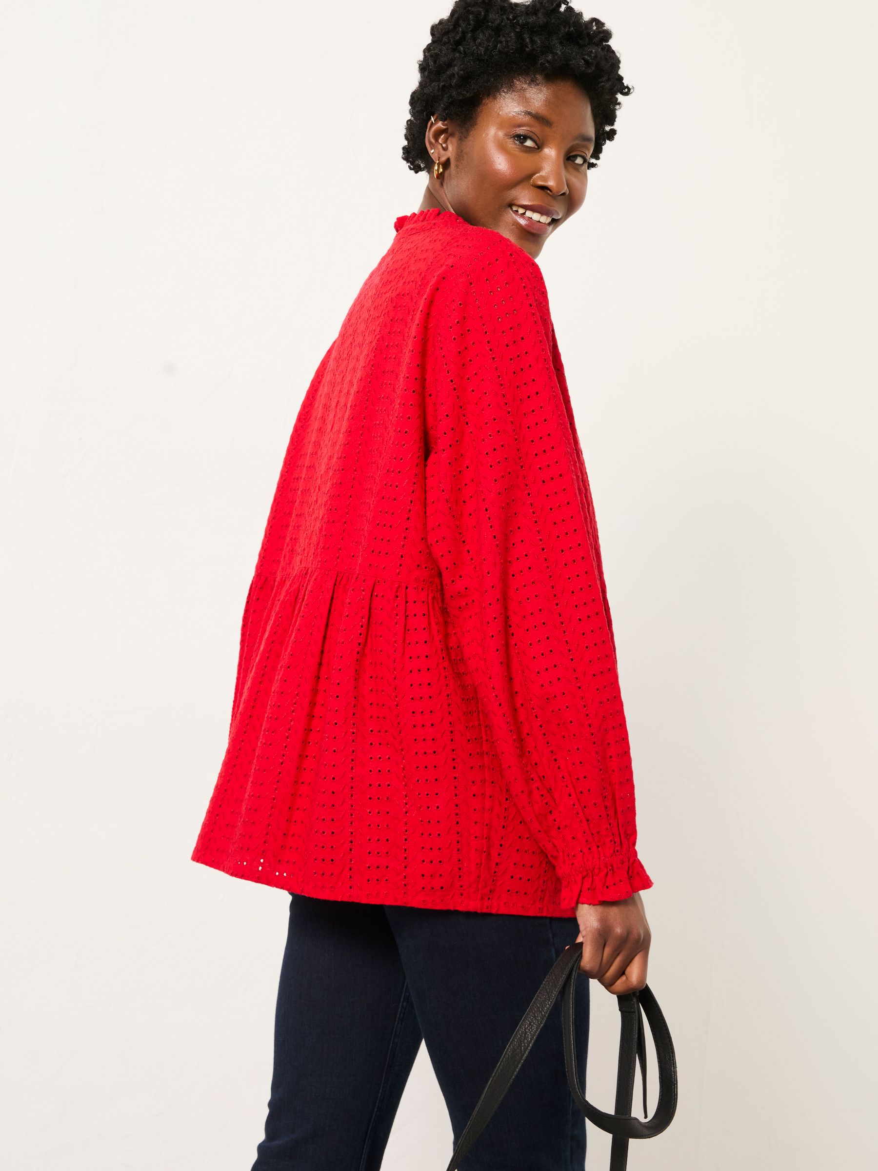 Ina Red Broderie Blouse - Image 2 of 5