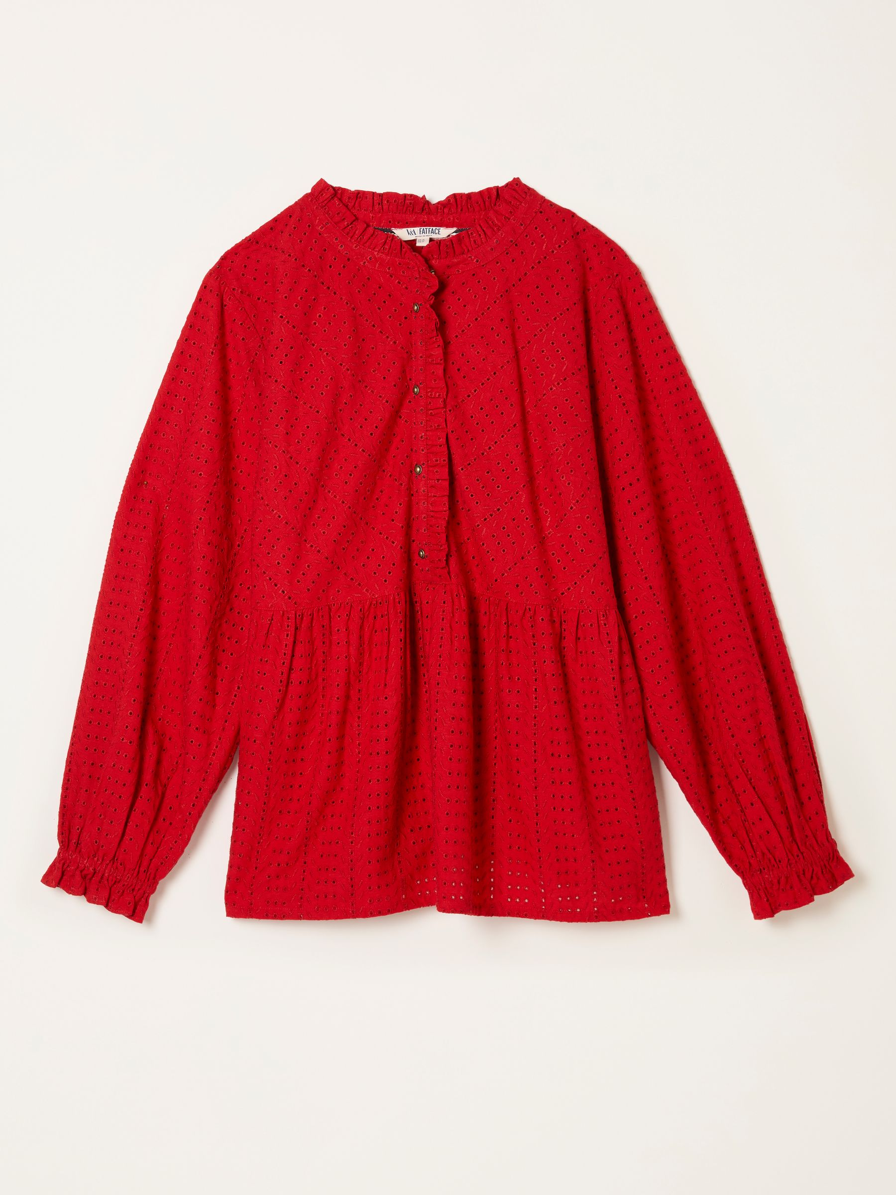 Ina Red Broderie Blouse - Image 5 of 5