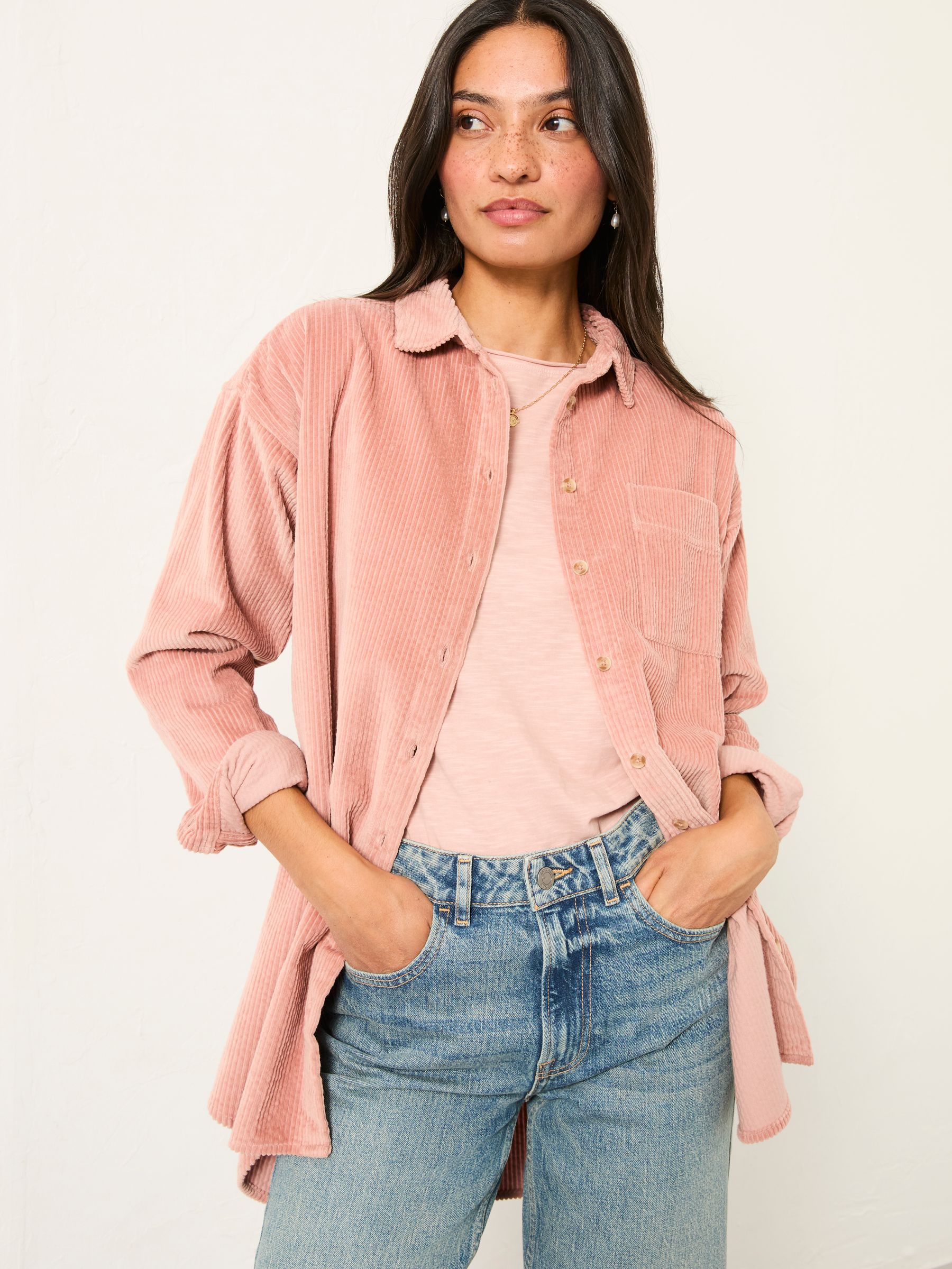 Carolin Rose Pink Cord Shirt - Image 1 of 6