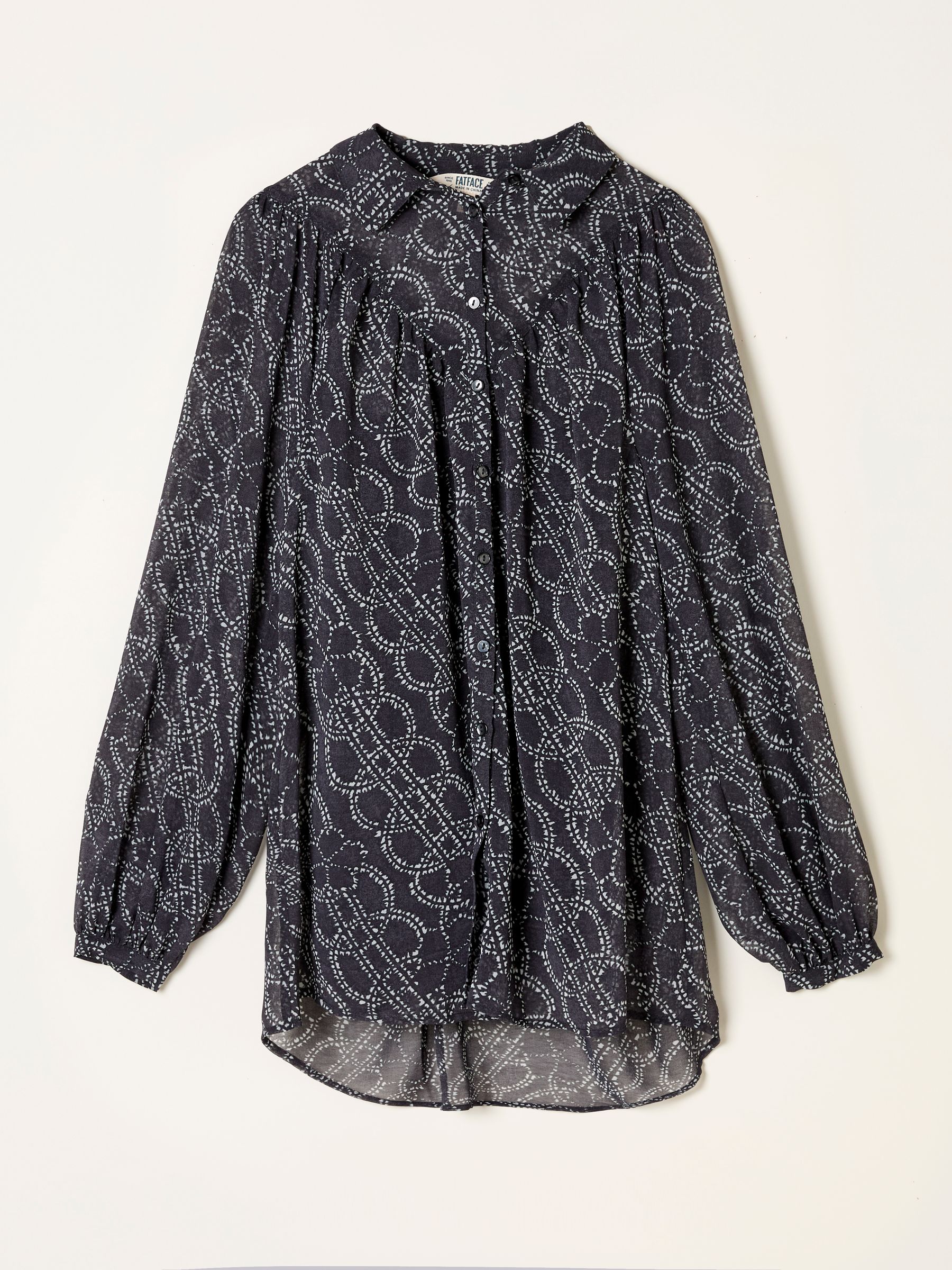 Pamala Graphite Grey Texture Floral Blouse - Image 5 of 5