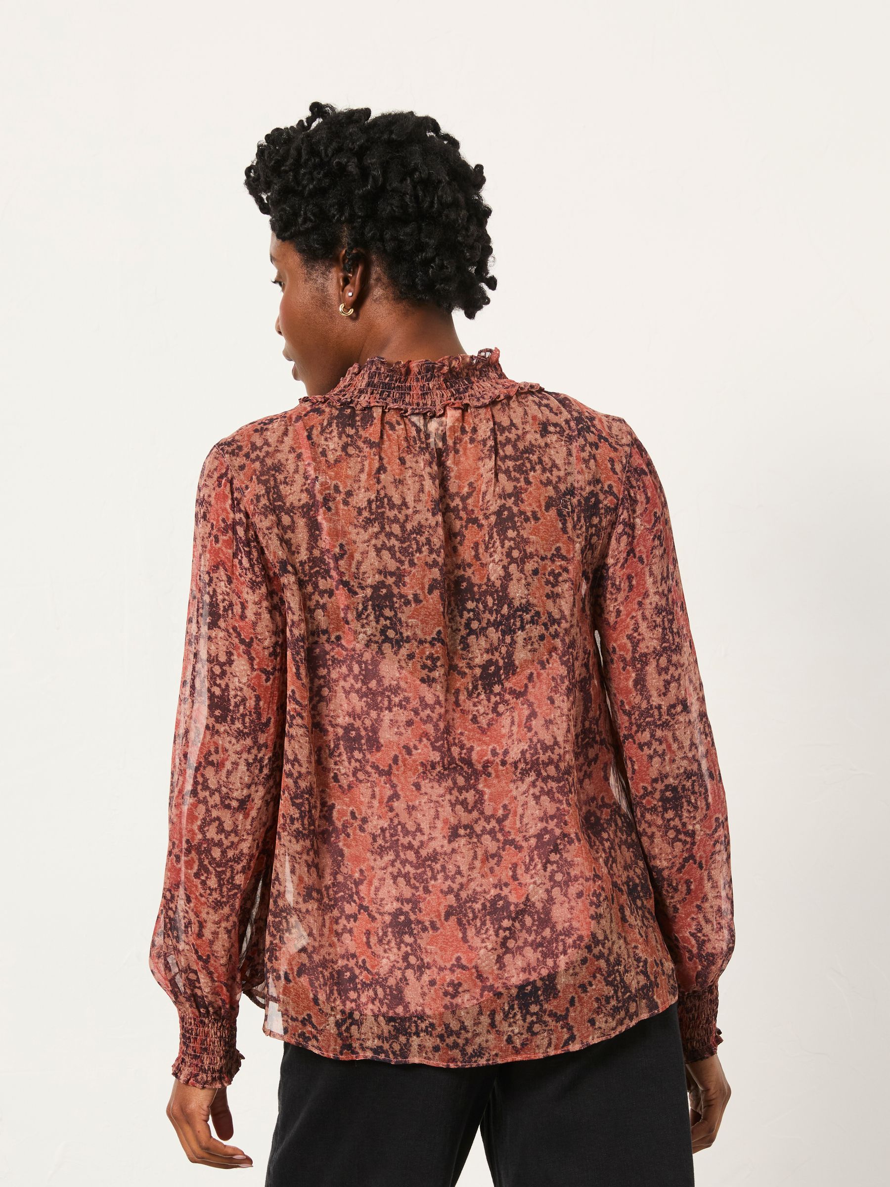 Jaclyn Dusky Purple Vintage Texture Blouse - Image 2 of 5 Jaclyn Dusky Purple Vintage Texture Blouse - Image 2 of 5