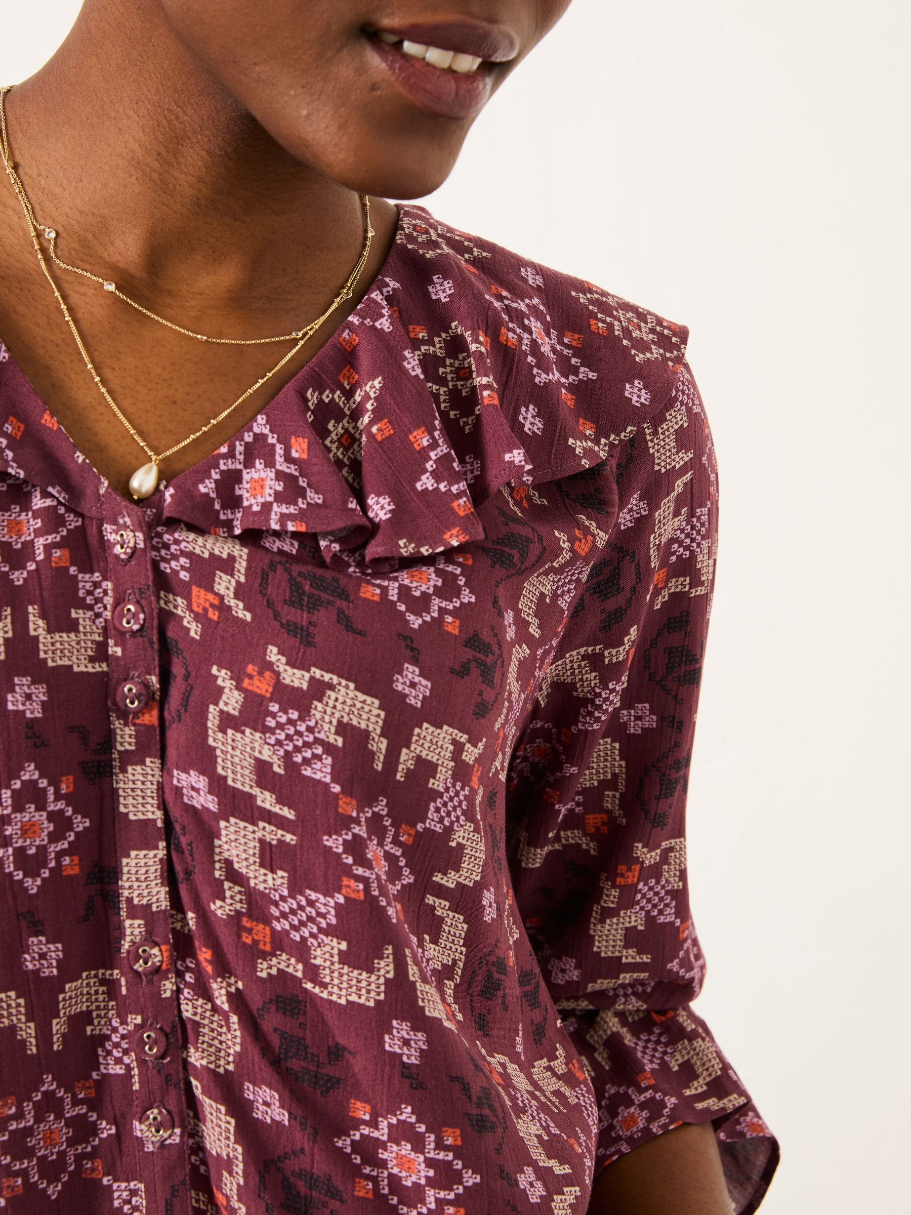 Etta Dusky Purple Stitch Blouse - Image 3 of 5
