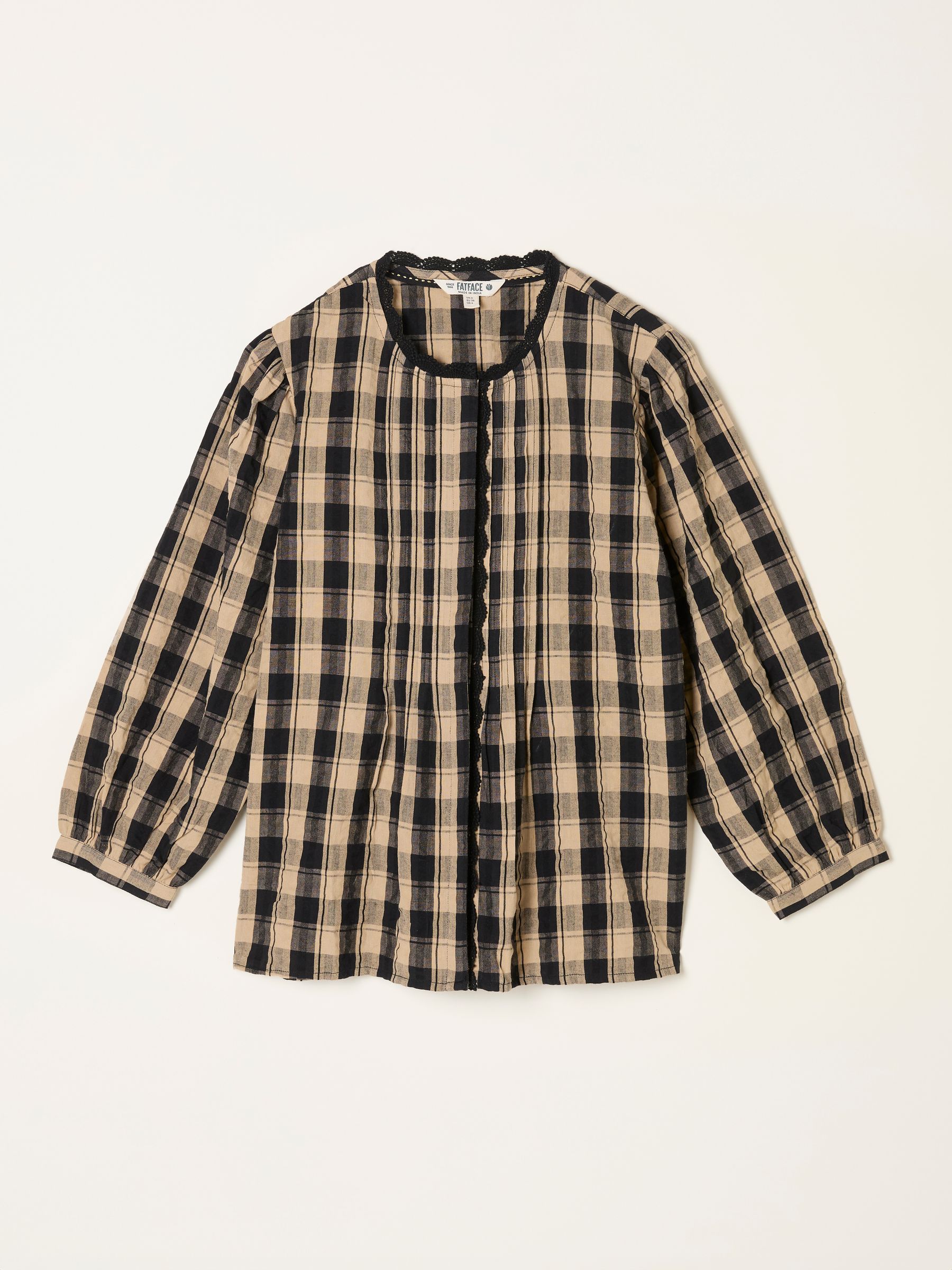 Maura Black Check Blouse - Image 6 of 6 Maura Black Check Blouse - Image 6 of 6