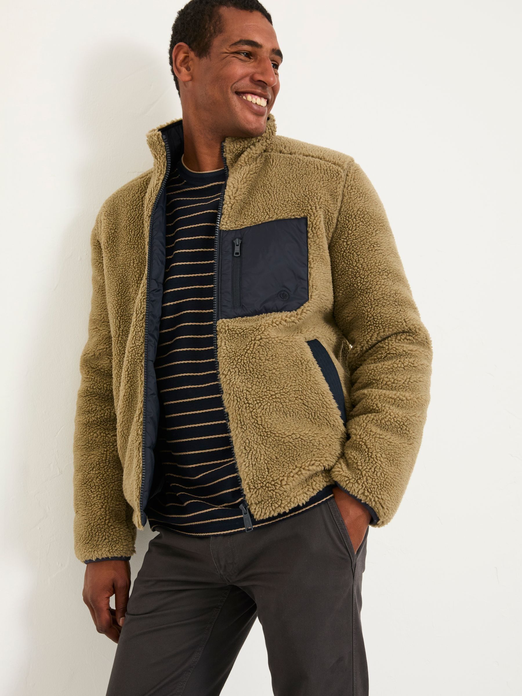 Tromso Khaki Green Fleece Jacket - Image 1 of 5