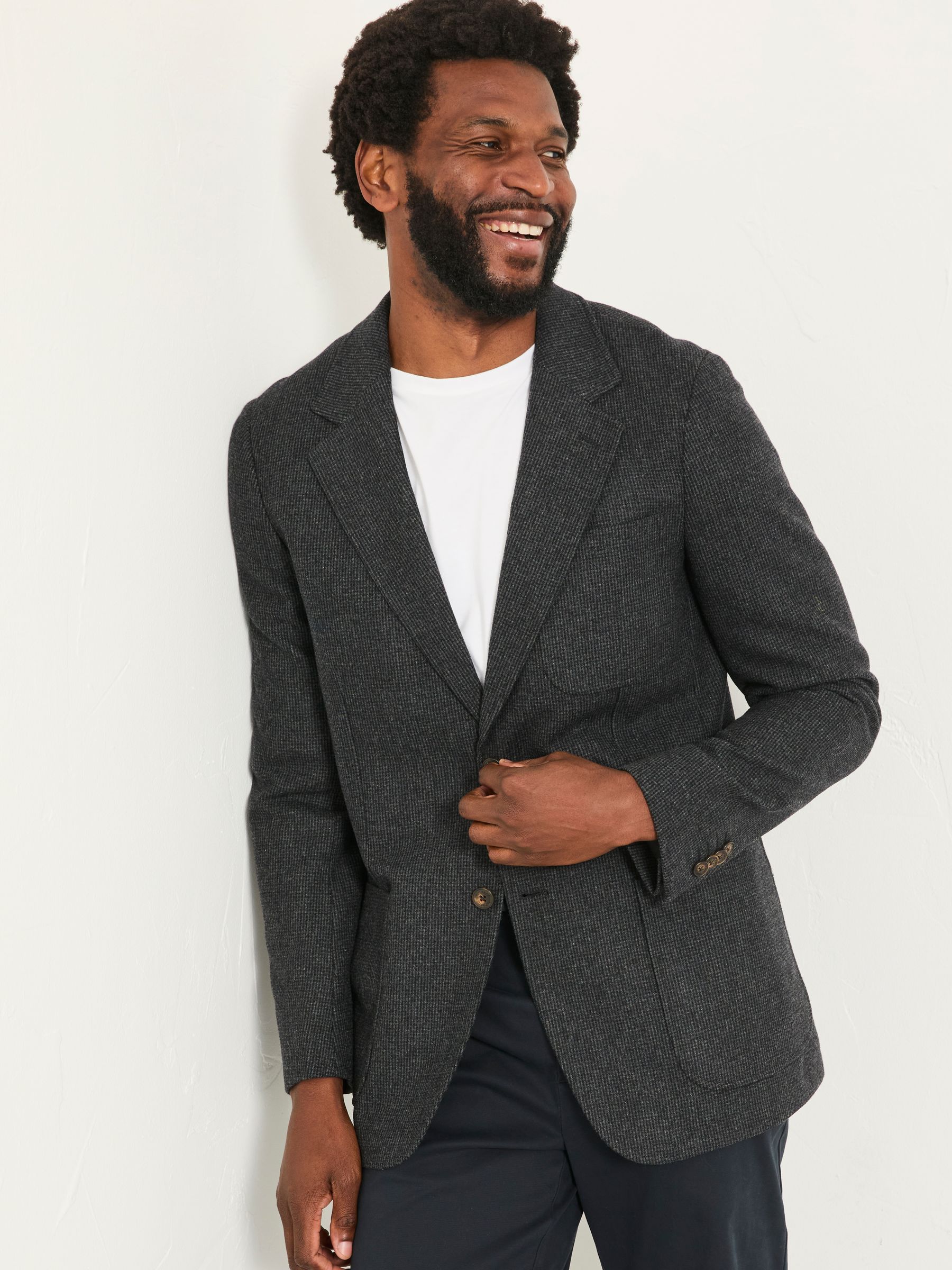 Witley Grey Wool Micro Check Blazer - Image 4 of 5