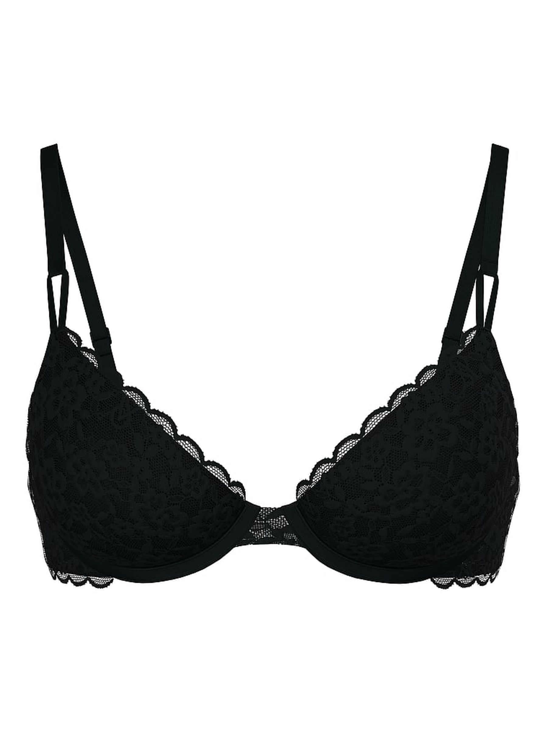 Black Unlined Demi Sexy Tee Lace Bra - Image 5 of 5