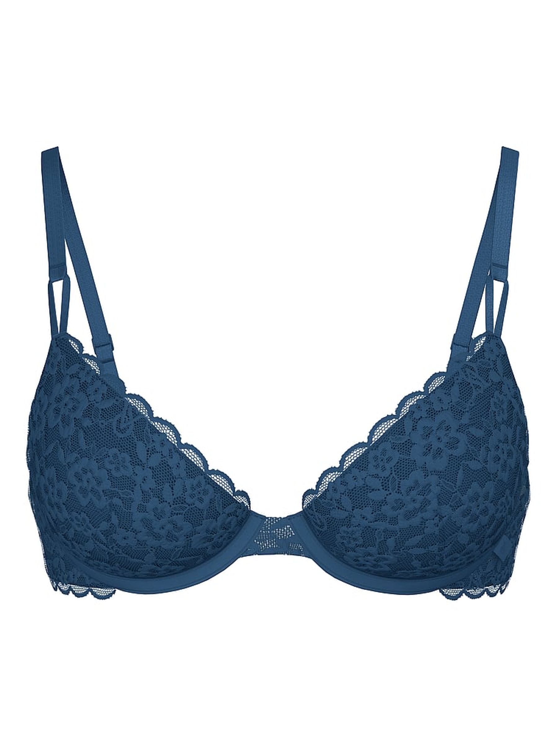 Midnight Sea Blue Unlined Demi Sexy Tee Lace Bra - Image 5 of 5