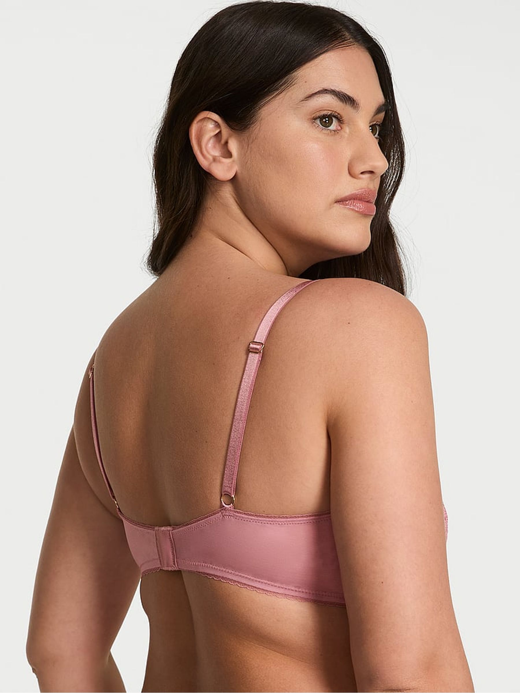 Pink Rose Unlined Balcony Blossom Embroidery Bra - Image 2 of 2