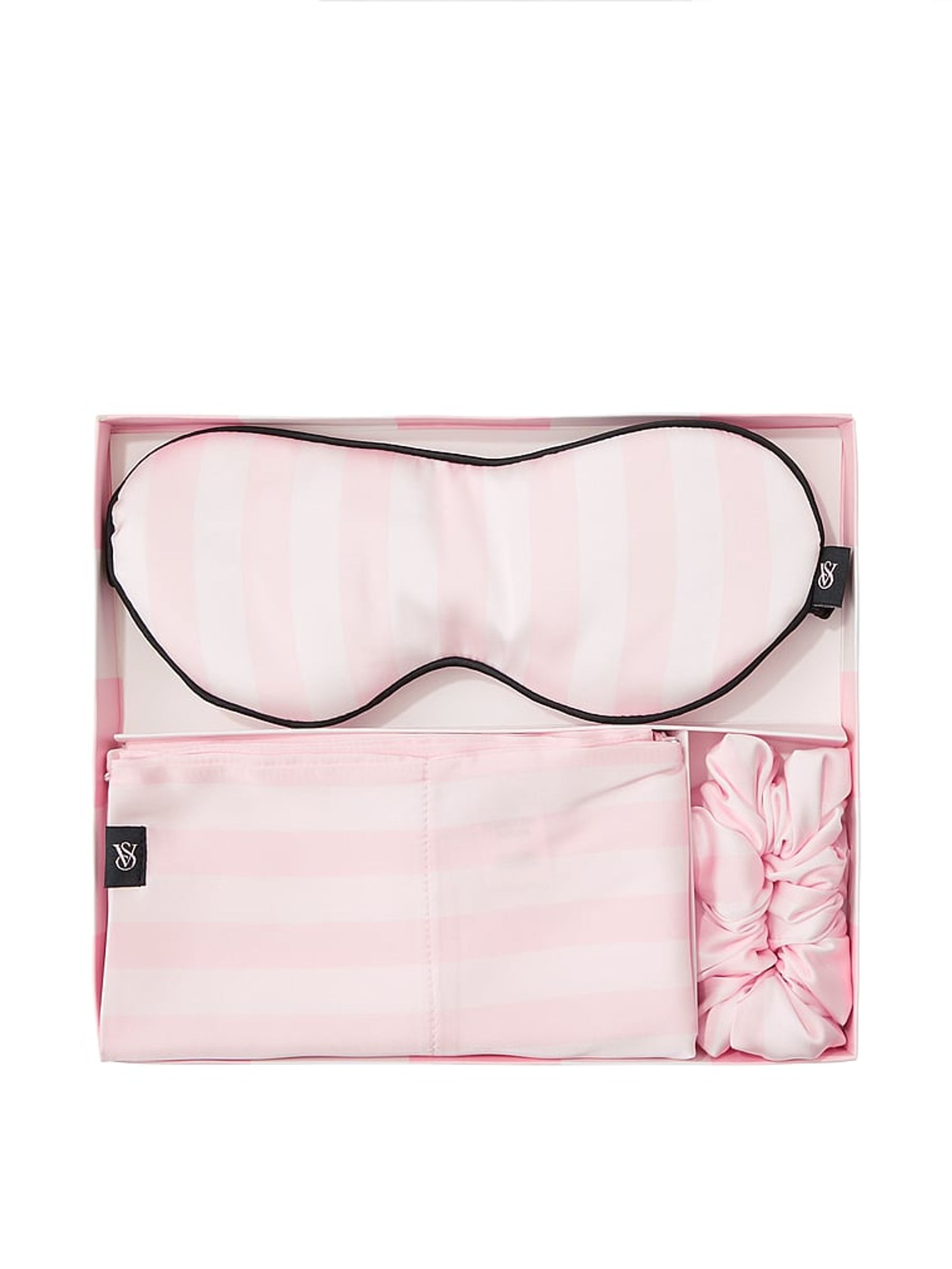 Iconic Stripe Pink Pillowcase, Eye Mask and Scrunchie Set - Image 1 of 2