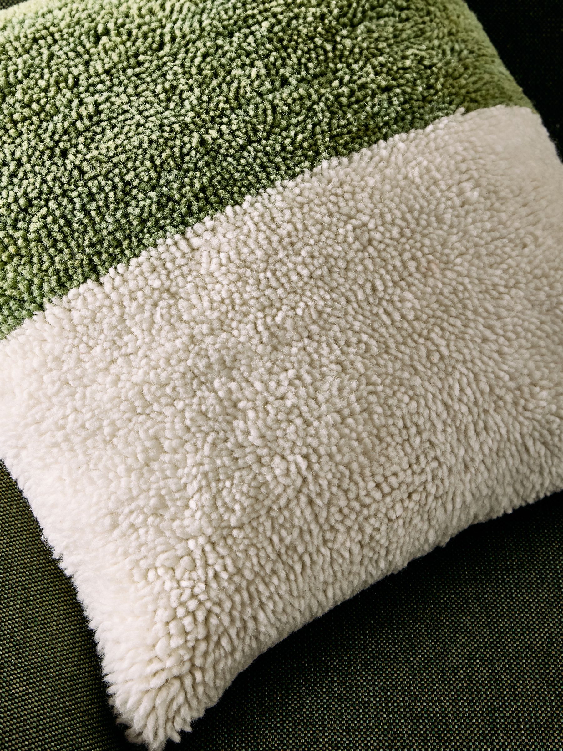 Lori Tufted Berber Cushion in Green - Image 3 of 4