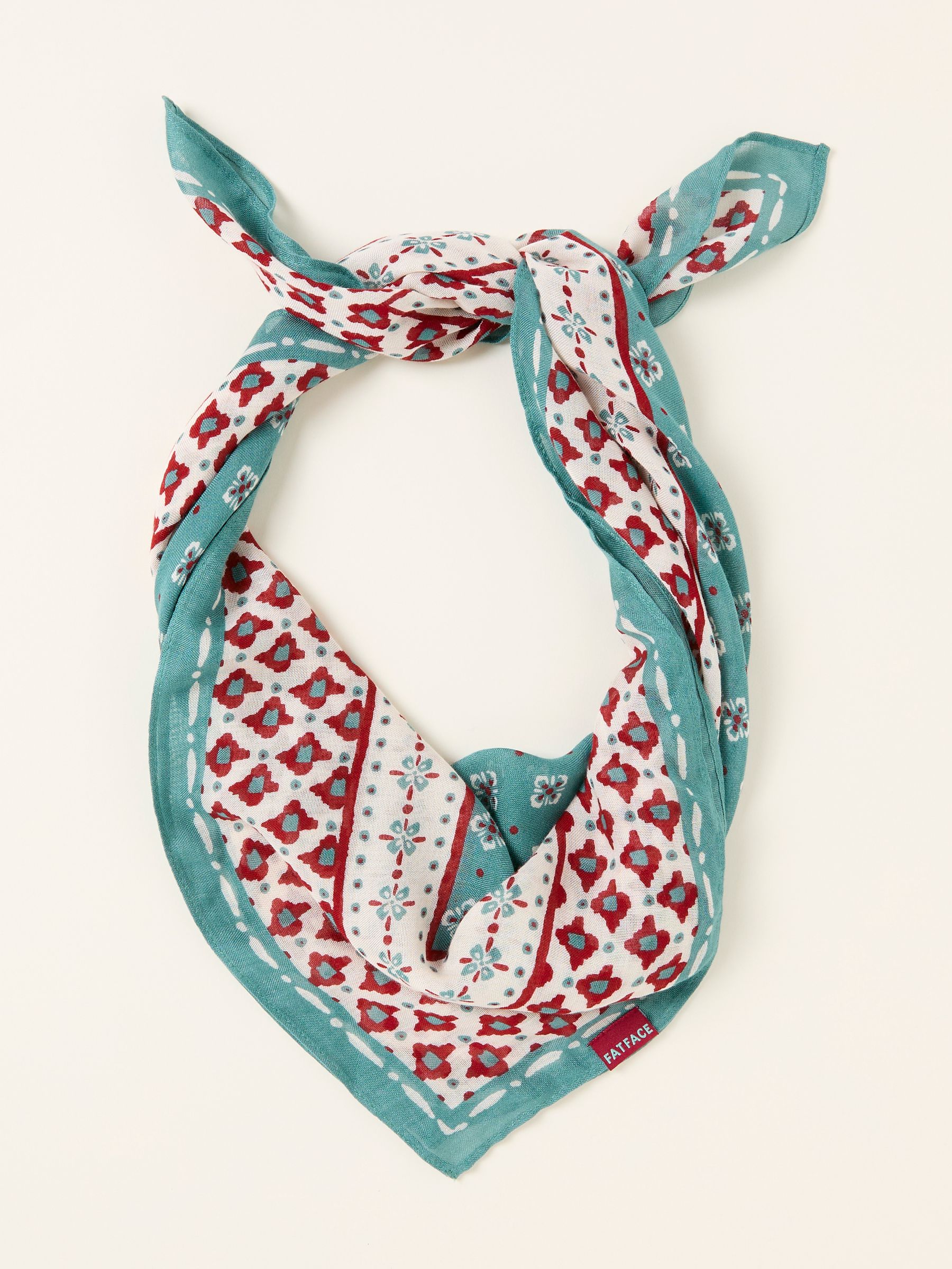 Blue Geometric Hair Scarf - Image 1 of 2