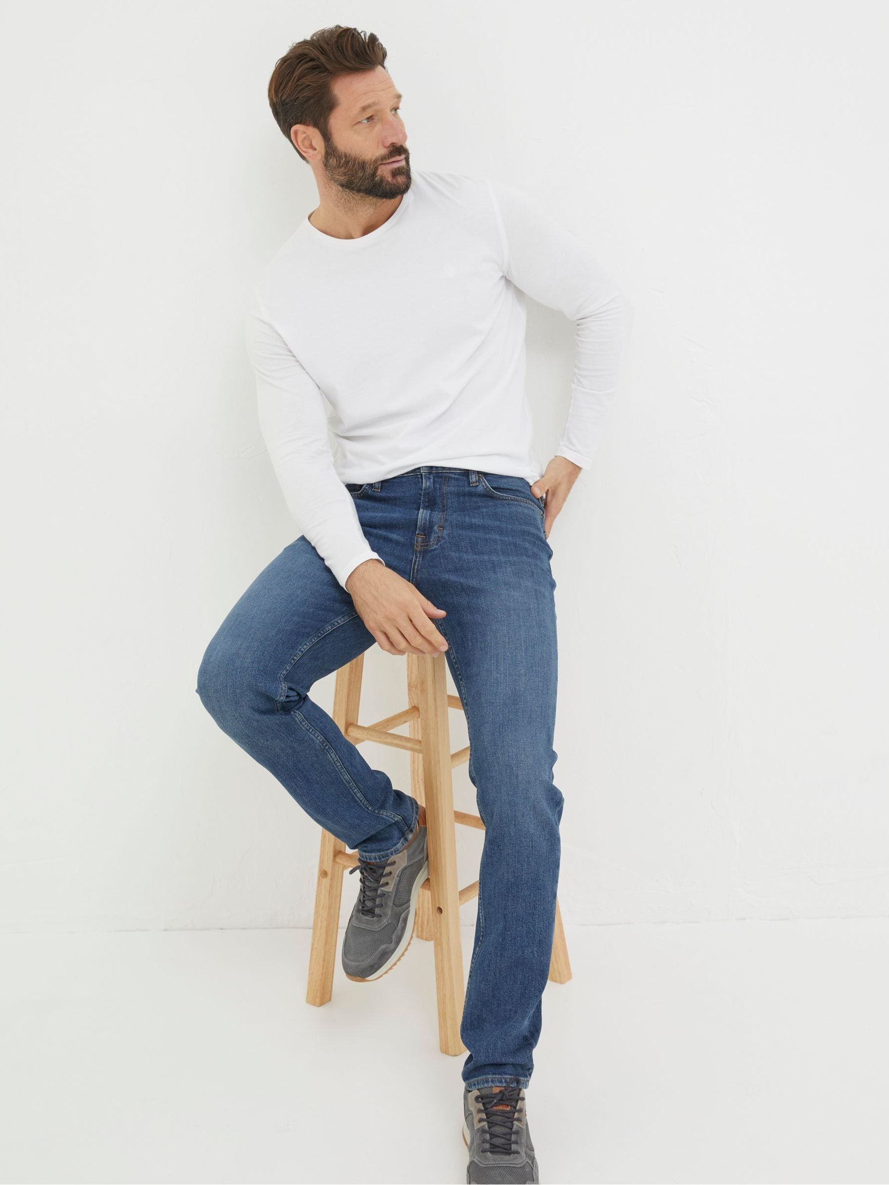 Indigo Blue Straight Fit Jeans - Image 3 of 5