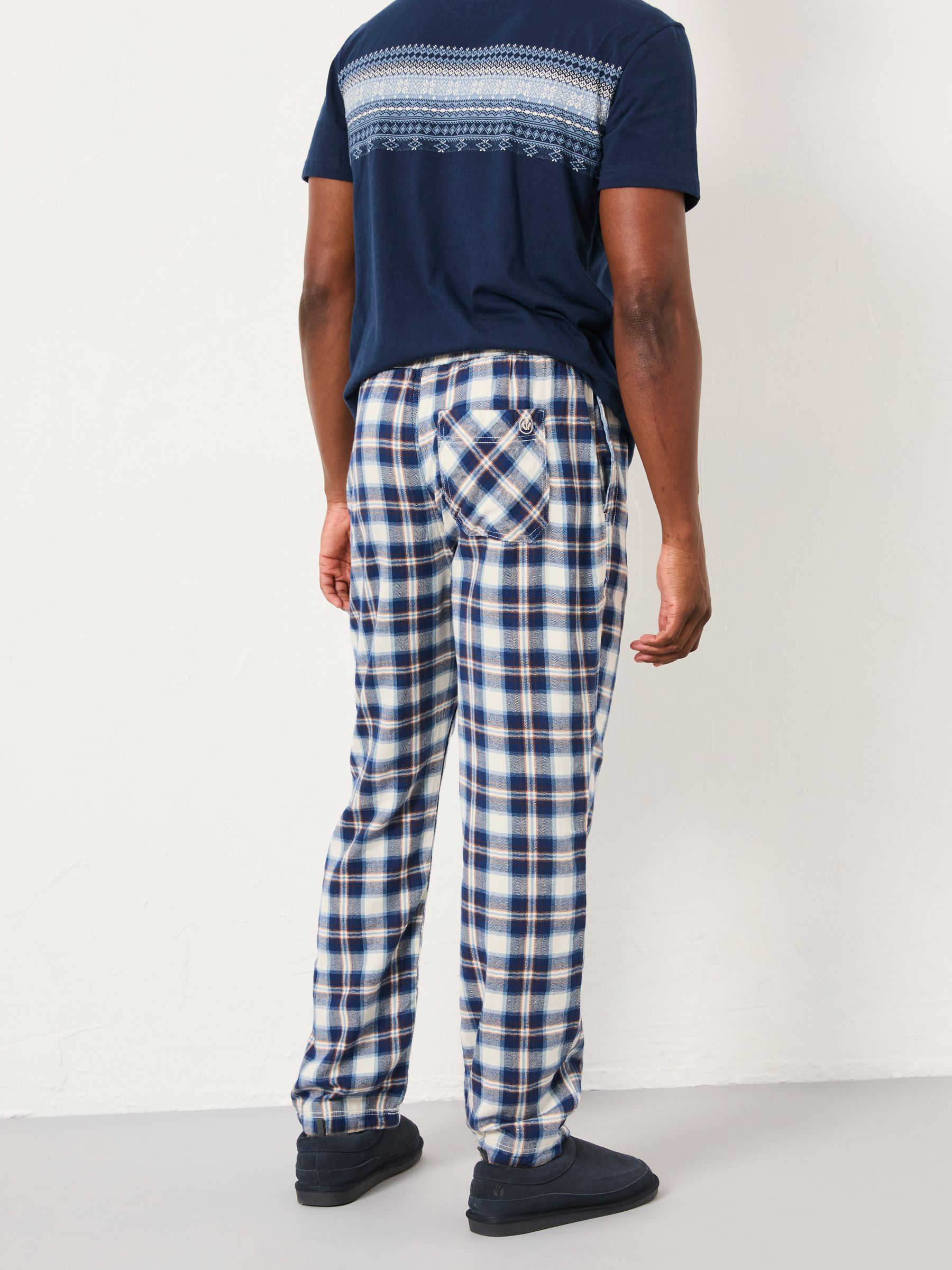 Boray Light Blue Check Pyjama Bottoms - Image 2 of 6 Boray Light Blue Check Pyjama Bottoms - Image 2 of 6