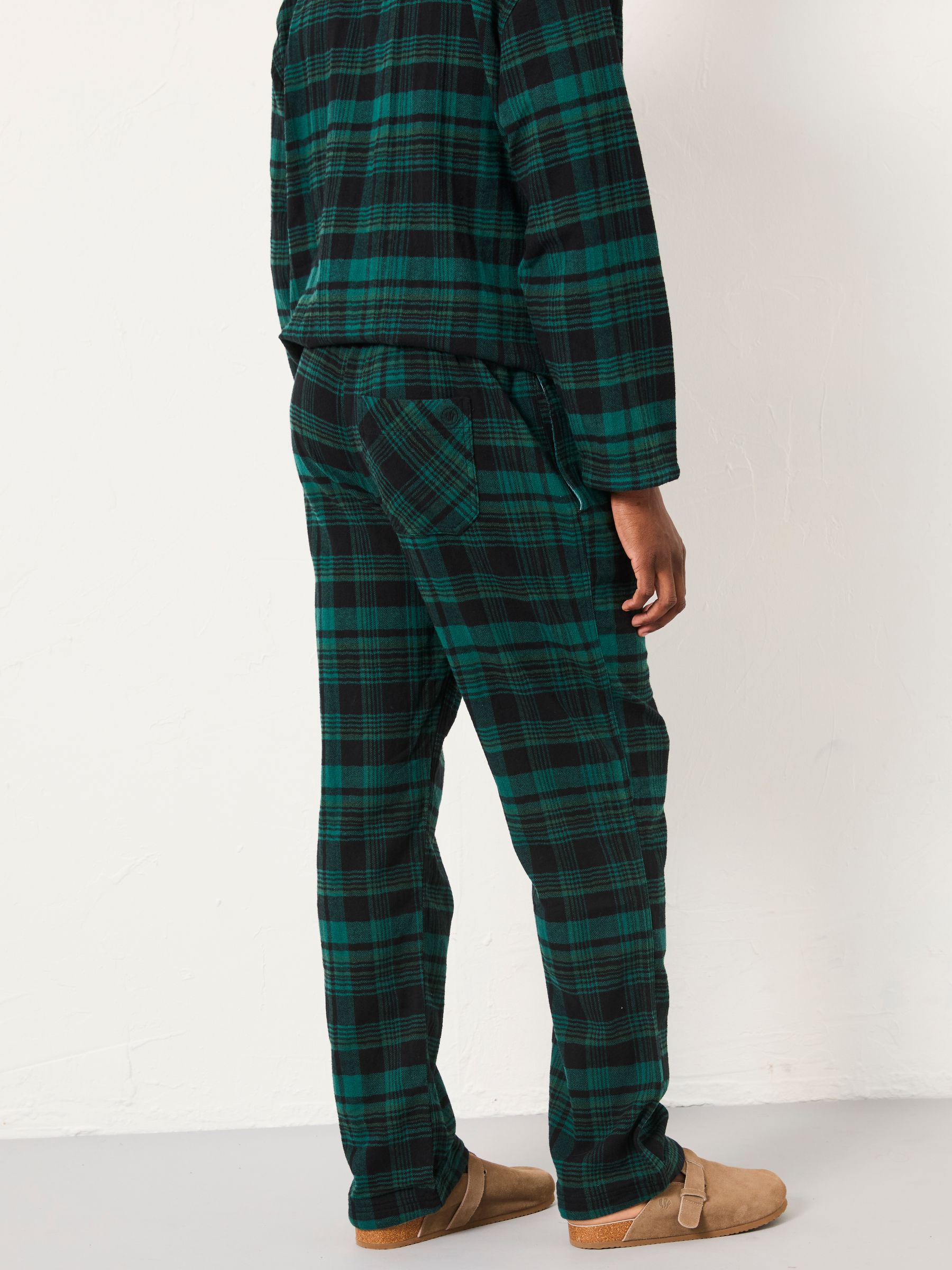 Samphrey Dark Green Check Pyjama Bottoms - Image 2 of 4 Samphrey Dark Green Check Pyjama Bottoms - Image 2 of 4