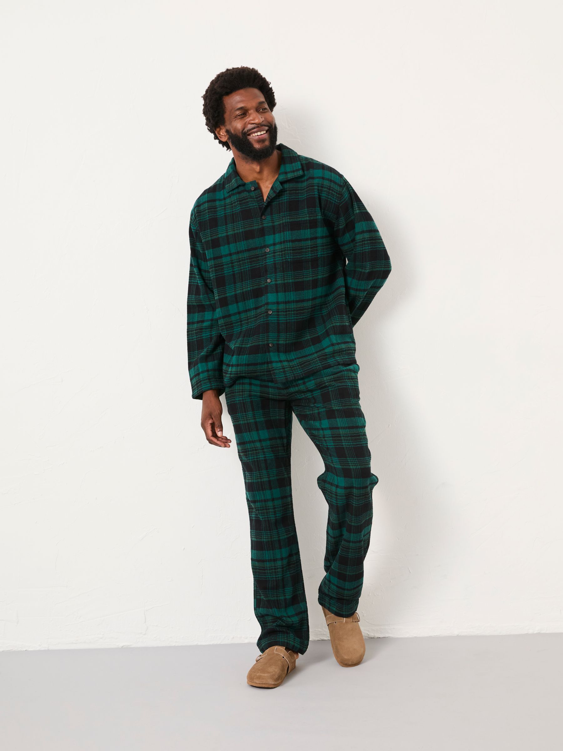 Samphrey Dark Green Check Pyjama Bottoms - Image 3 of 4