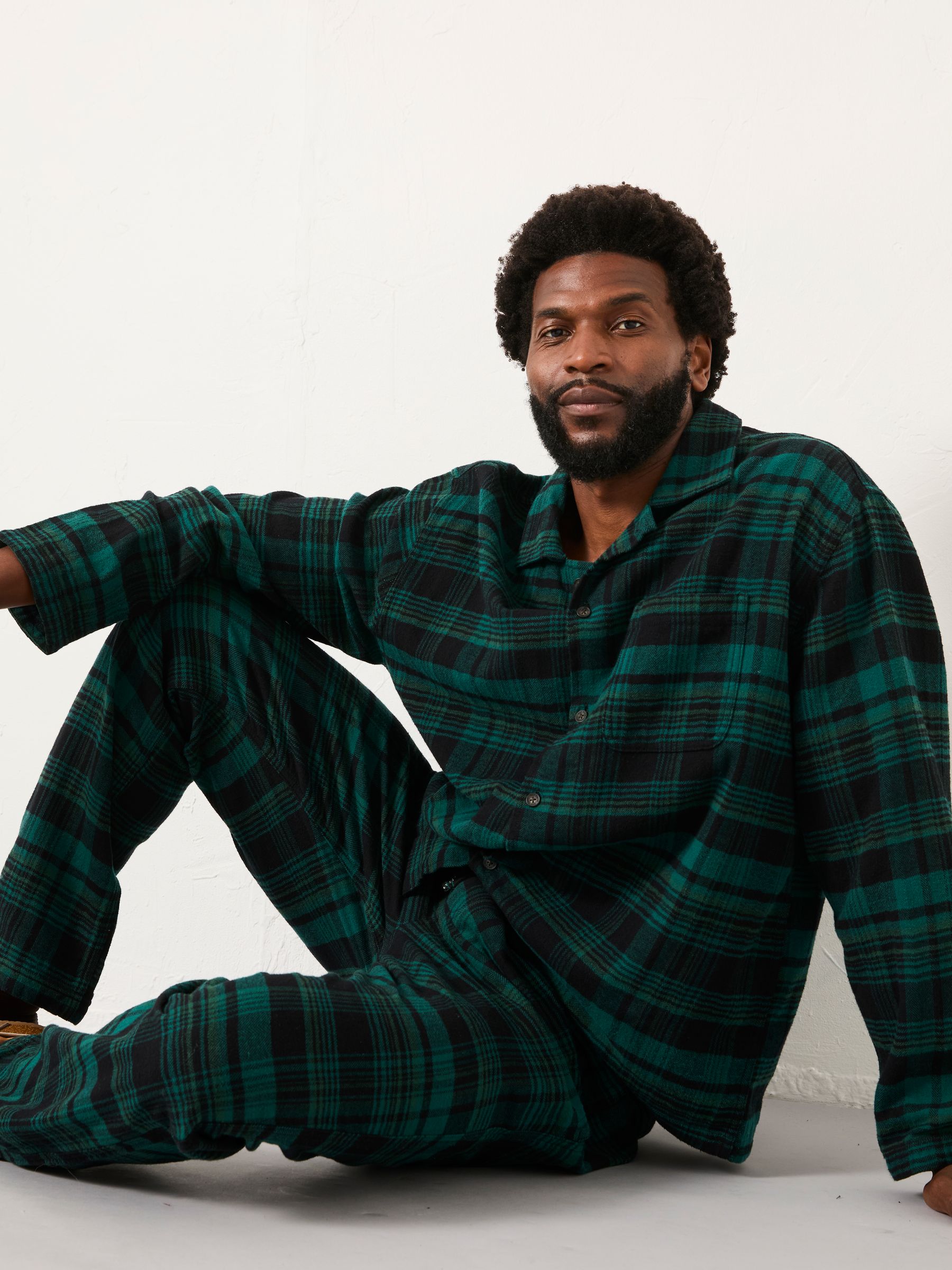 Samphrey Dark Green Check Pyjama Bottoms - Image 4 of 4 Samphrey Dark Green Check Pyjama Bottoms - Image 4 of 4
